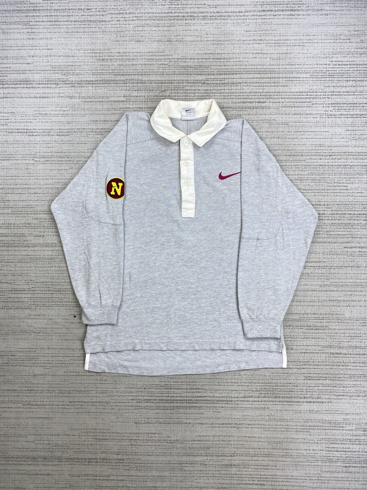 Nike 🔥Vintage 90s Nike Embroidery Logo Long Sleeve Polos Shirt Size US M / EU 48-50 / 2 - 1 Thumbnail