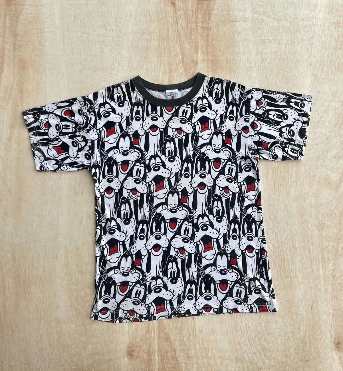 image of Mickey Mouse x Vintage 90's Goofy All Over Print Tshirt in White, Men's (Size Large)