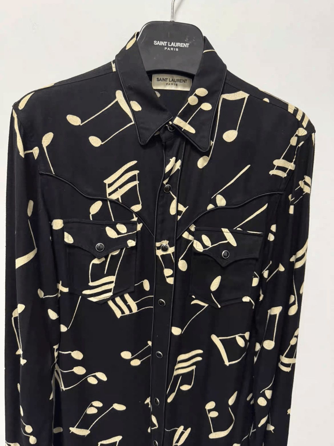 Saint Laurent Paris Saint Laurent Paris by Hedi 16AW Musical Letter Shirt-2508 Size US S / EU 44-46 / 1 - 3 Thumbnail