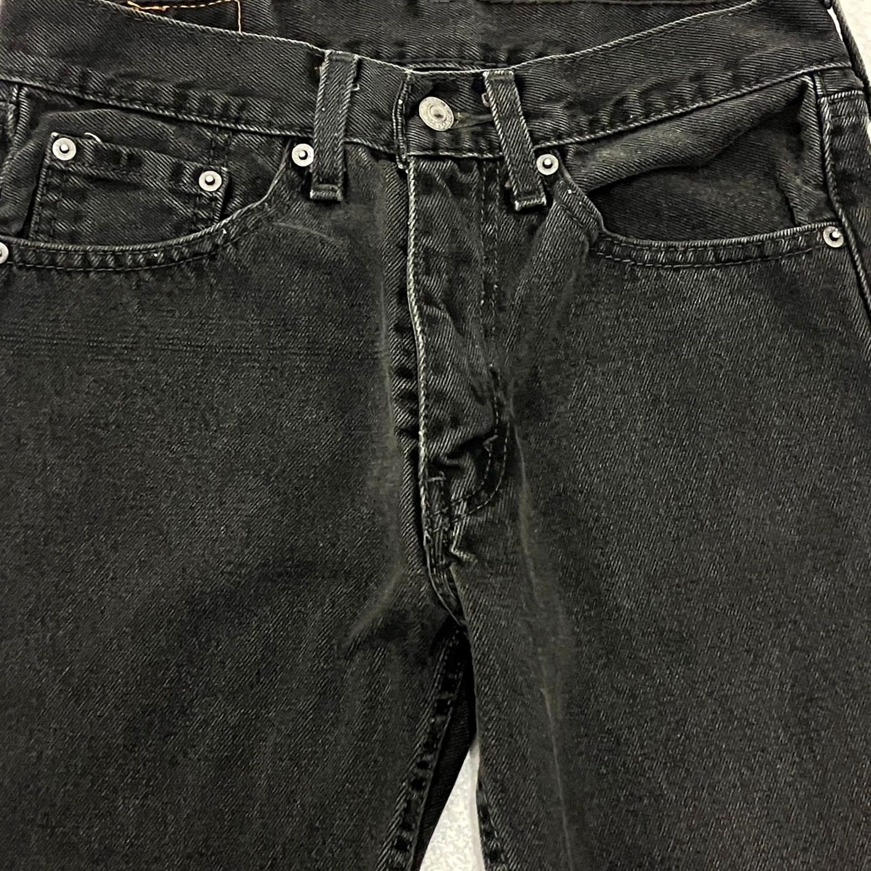 Levi's VINTAGE Levis 505 Jeans Mens 28W 28L Black Denim Regular Straight Fit Red Tab Size US 28 / EU 44 - 2 Thumbnail