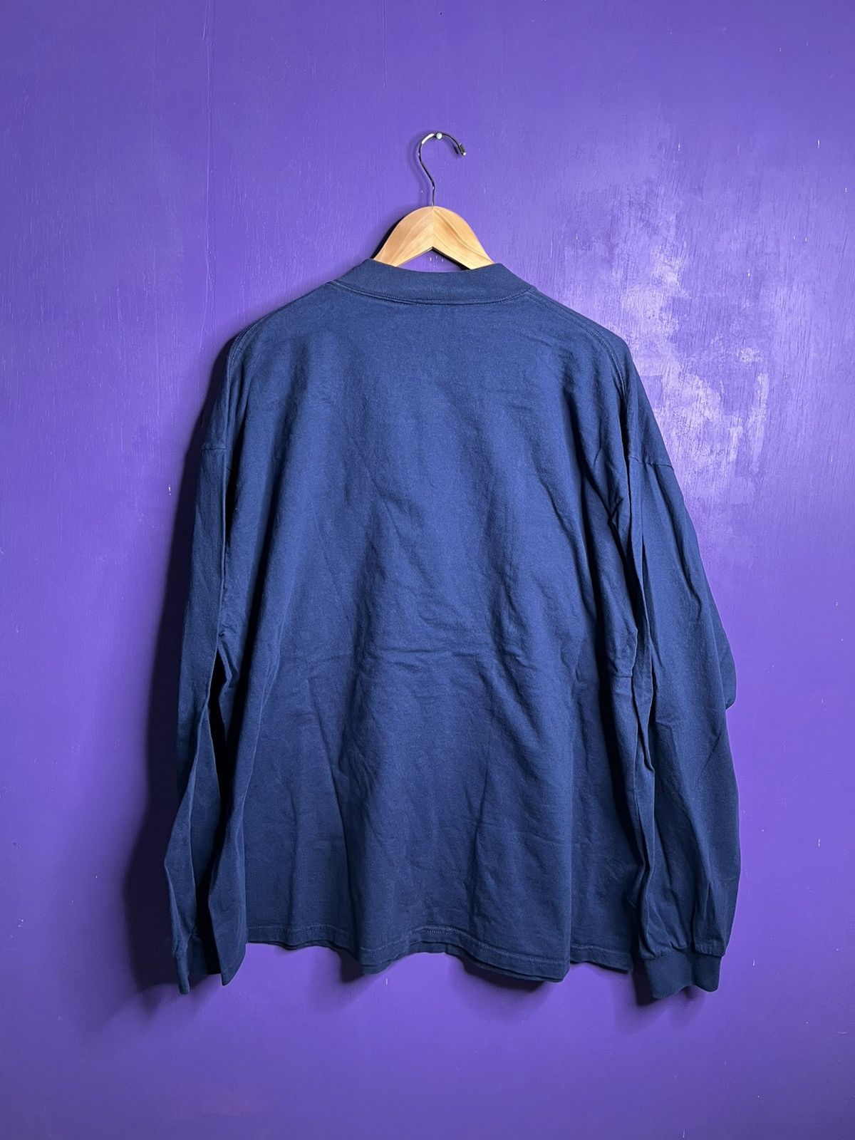 Nike × Vintage Vintage 90s Nike mockneck long-sleeve t-shirt Size US XXL / EU 58 / 5 - 2 Thumbnail