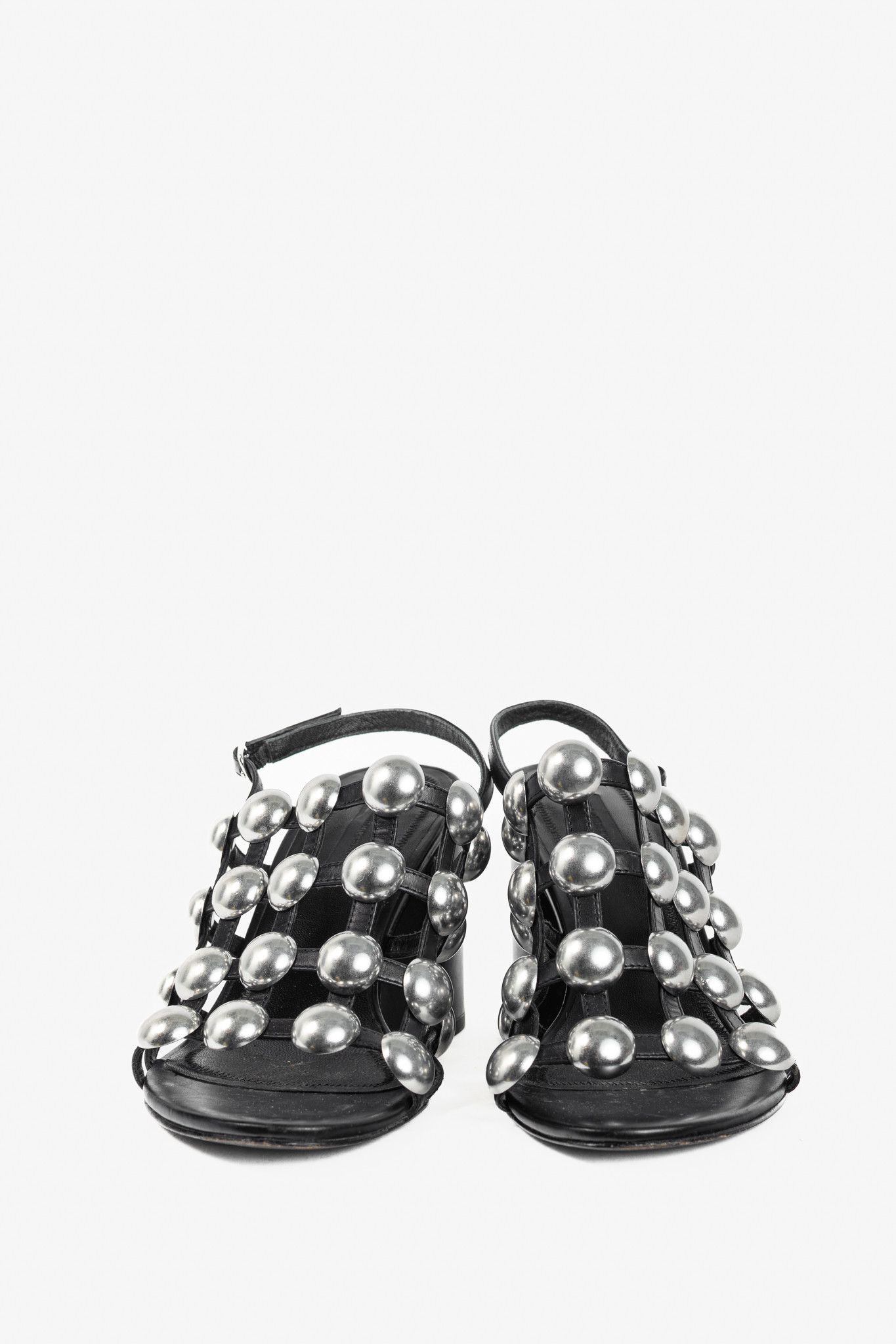 Alexander Wang Alexander Wang Nadia Black Leather Studded-Cage Sandals Size US 6 / IT 36 - 2 Thumbnail