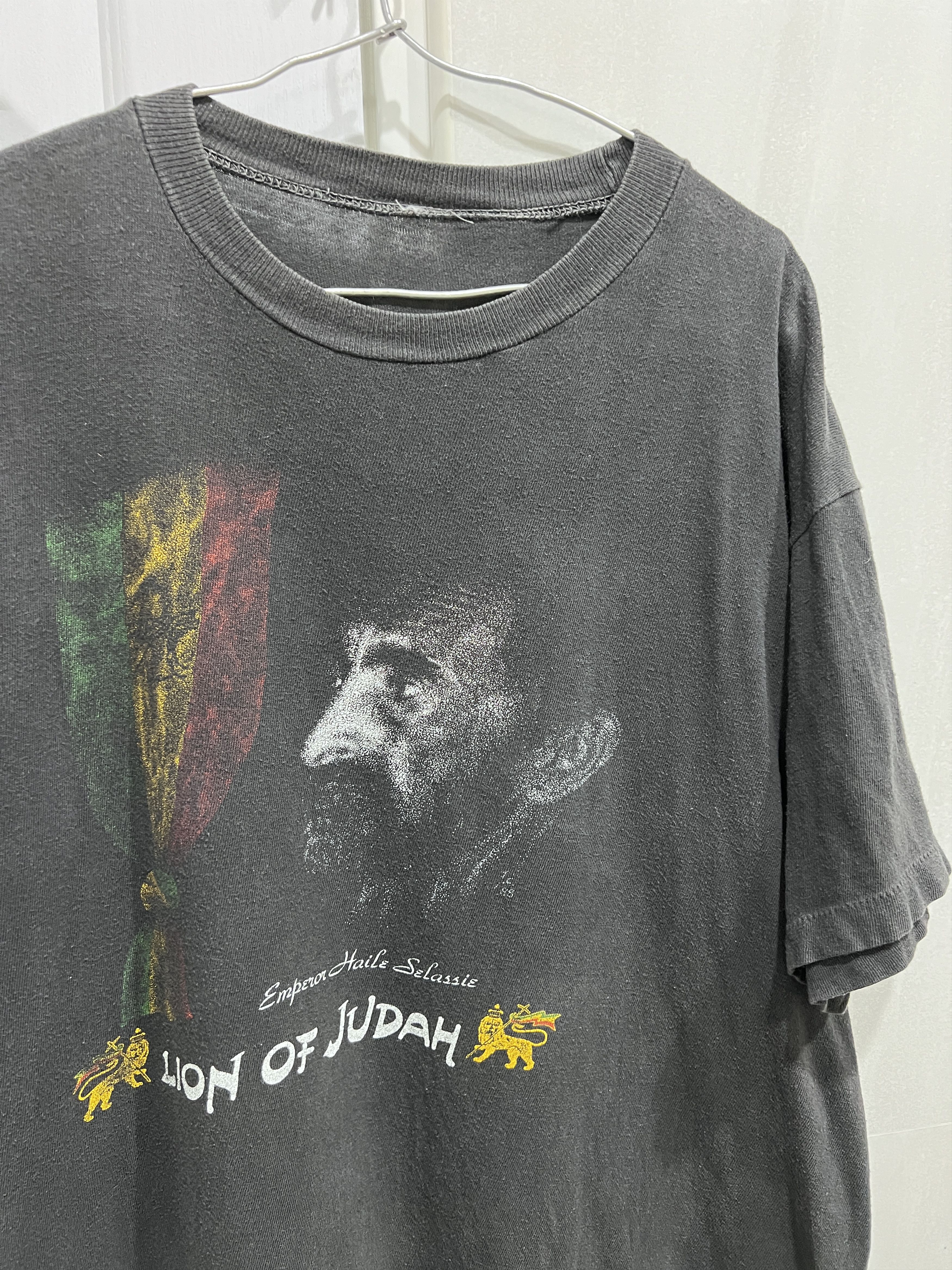 Bob Marley Vintage 90s Emperor Haile Selassie Lion of Judah Faded Size US L / EU 52-54 / 3 - 2 Thumbnail