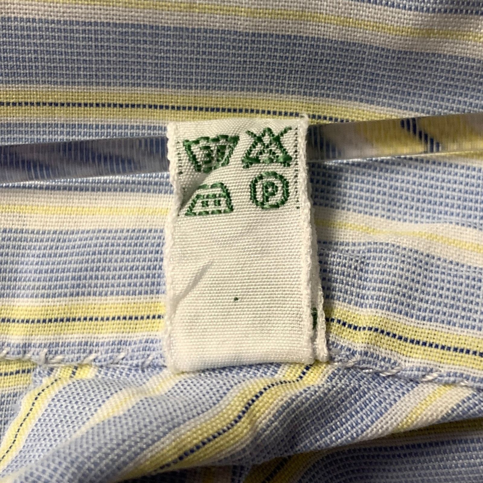 Bergdorf Goodman BERGDORF GOODMAN XL Blue Yellow Stripe Cotton L/S Shirt Size US XL / EU 56 / 4 - 7 Thumbnail