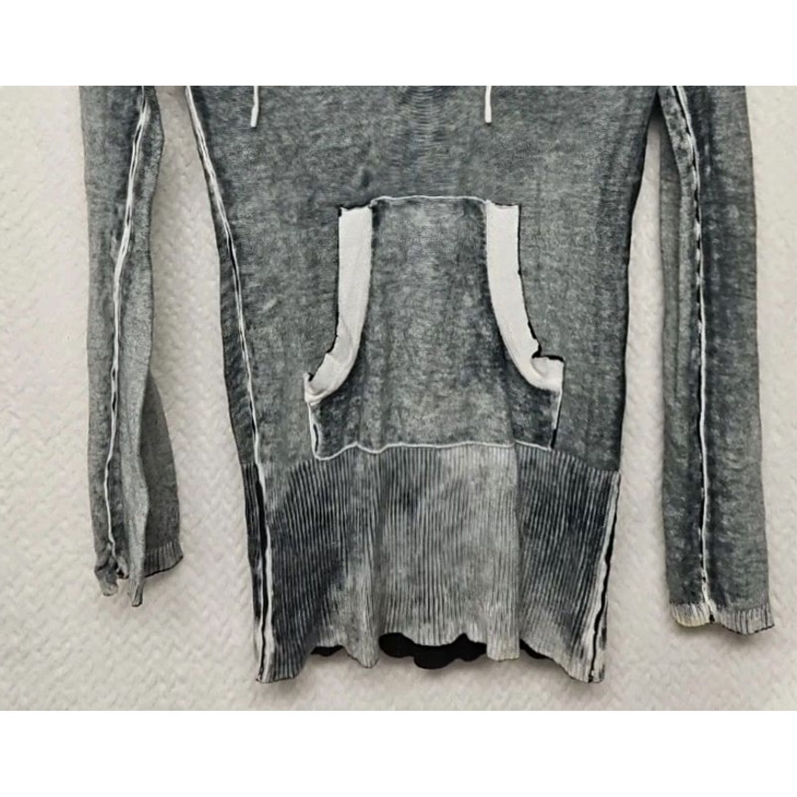 Vintage Sinful Hoodie Women’s Gray Burn Wash Rhinestone Medium Heart Dagger Graphic Size M / US 6-8 / IT 42-44 - 3 Thumbnail
