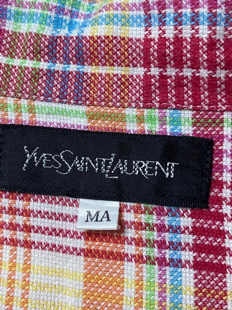 Yves Saint Laurent Yves Saint Laurent Colorful Plaid Shirt (204) Size M / US 6-8 / IT 42-44 - 3 Thumbnail