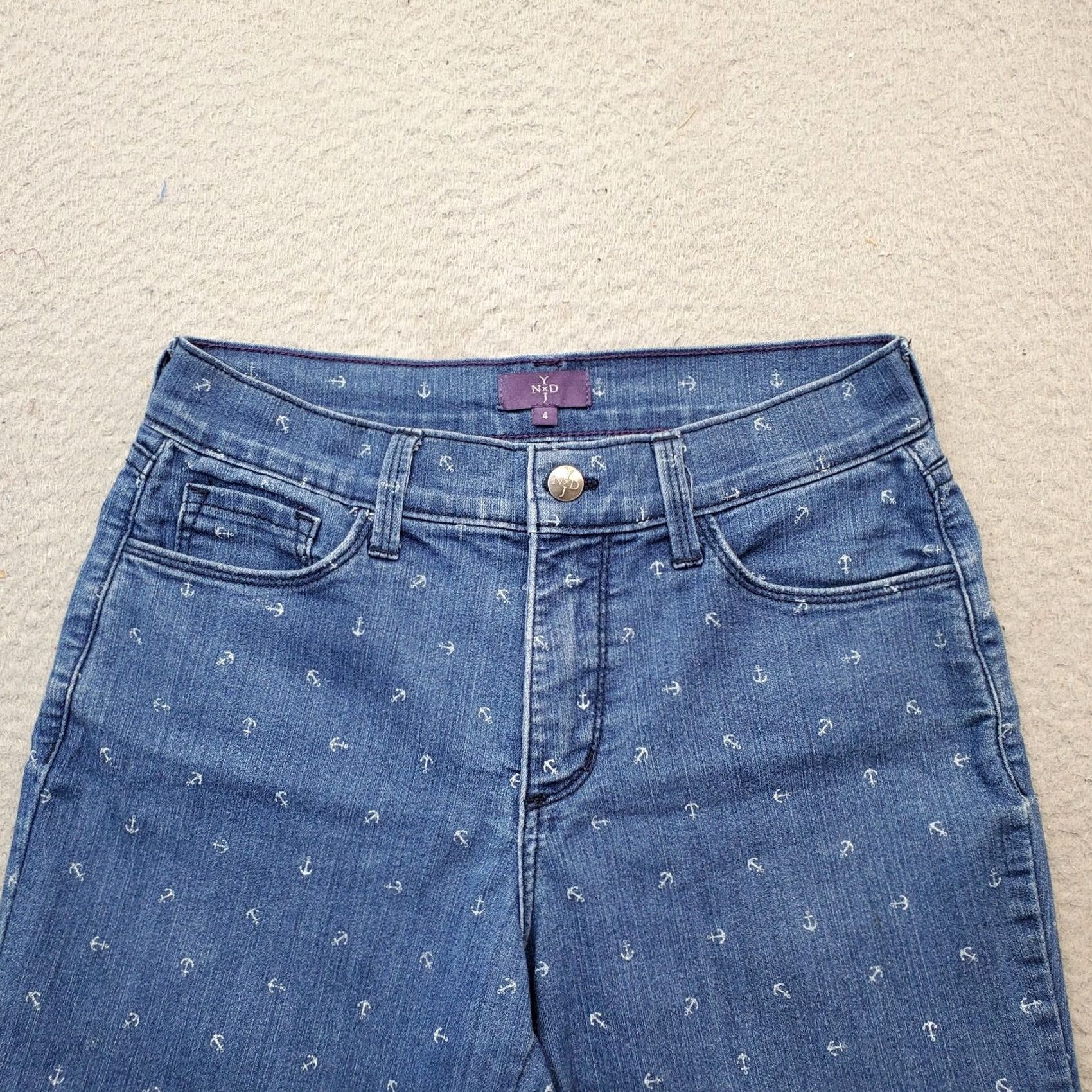 NYDJ NYDJ Crop Jeans Women's 4 Blue Denim Anchor 5-Pocket Design Relaxed Fit Jeans Size 27" / US 4 / IT 40 - 6 Thumbnail