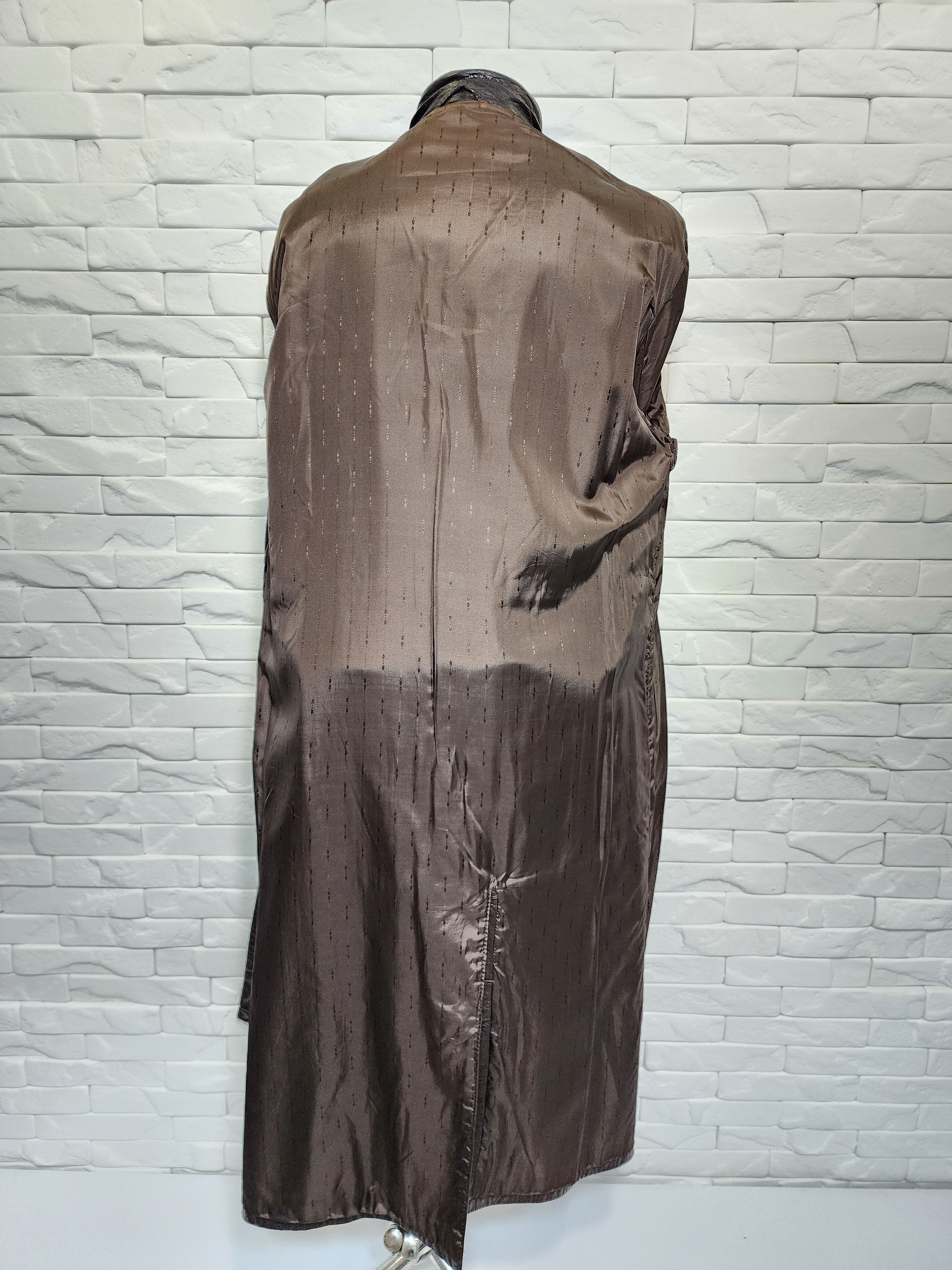 Genuine Leather Brown Genuine Leather Men's Coat with Belt Size US L / EU 52-54 / 3 - 9 Thumbnail