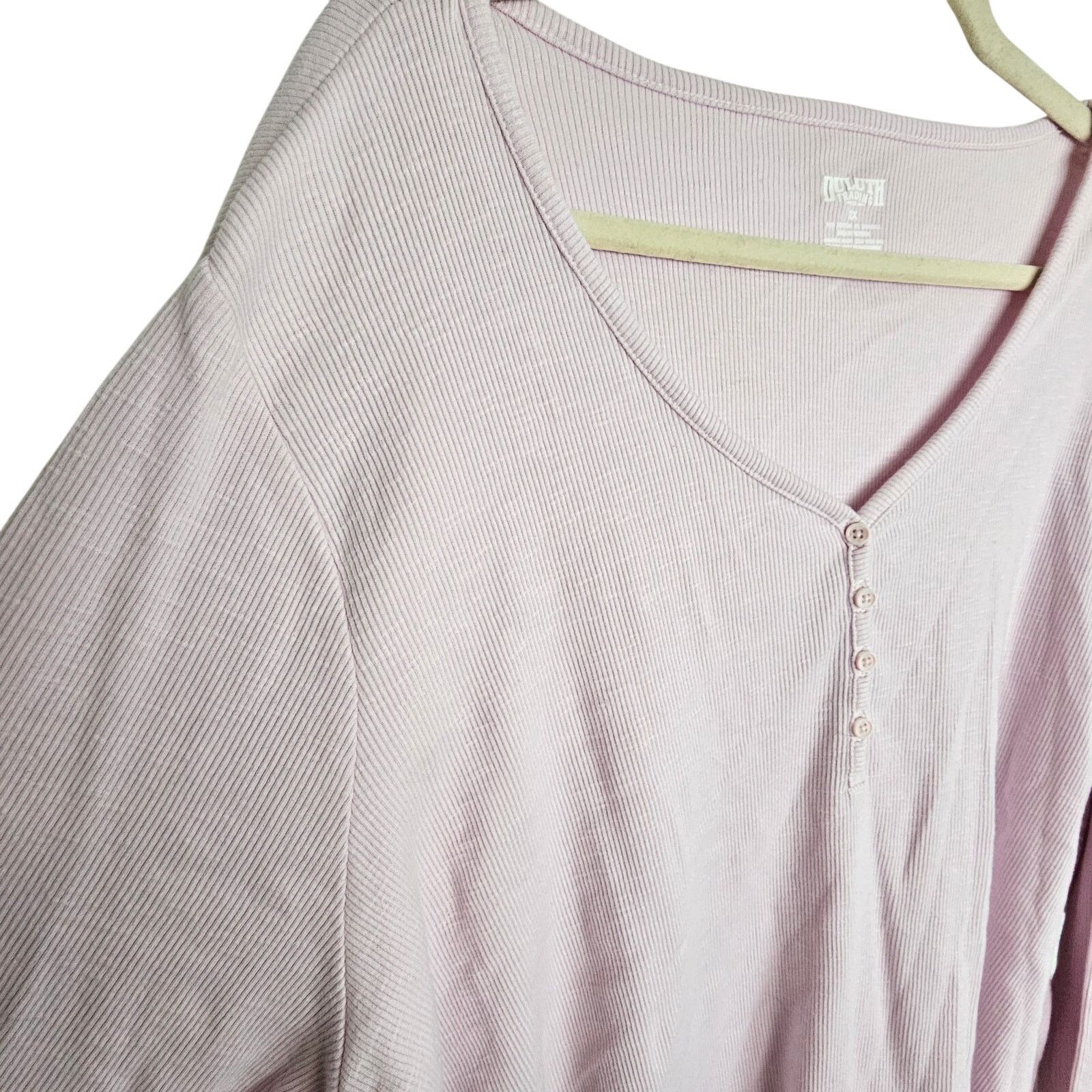 Duluth Trading Company Duluth Trading Co Womens Ribbed Henley Plus Size 2X Stretch Size XL / US 12-14 / IT 48-50 - 5 Thumbnail