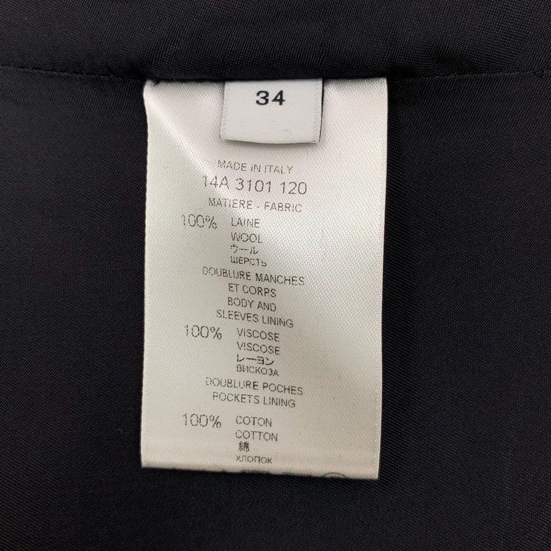 Givenchy Givenchy Black Wool Collar Single Breasted Long Coat Size US XXS / EU 40 - 6 Thumbnail