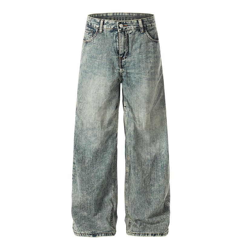 Vintage American retro straight washed wide-leg jeans for men Size US 32 / EU 48 - 1 Thumbnail
