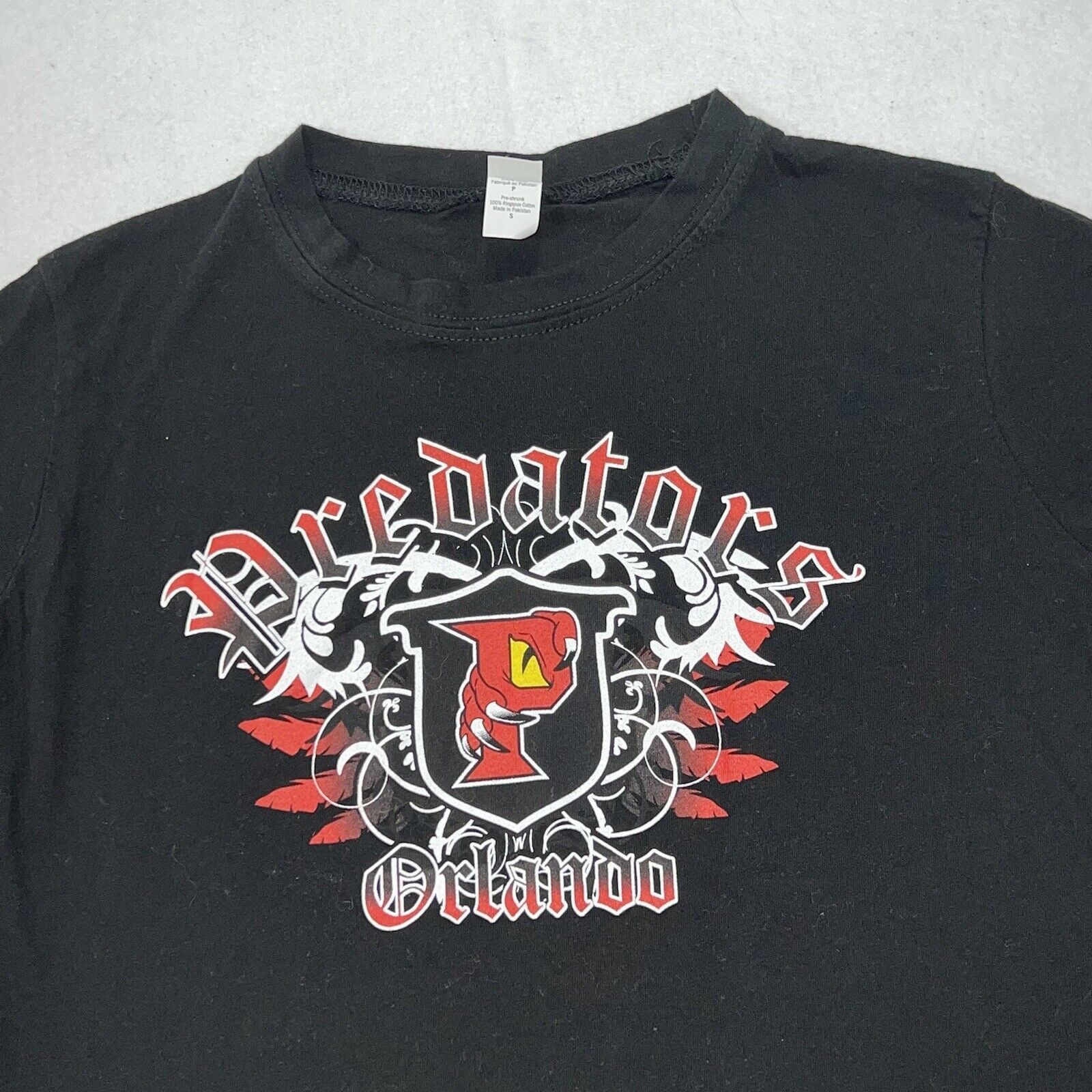 Tultex Orlando Predators Small Arena Football League AFL Black Tee Size S / US 4 / IT 40 - 2 Thumbnail