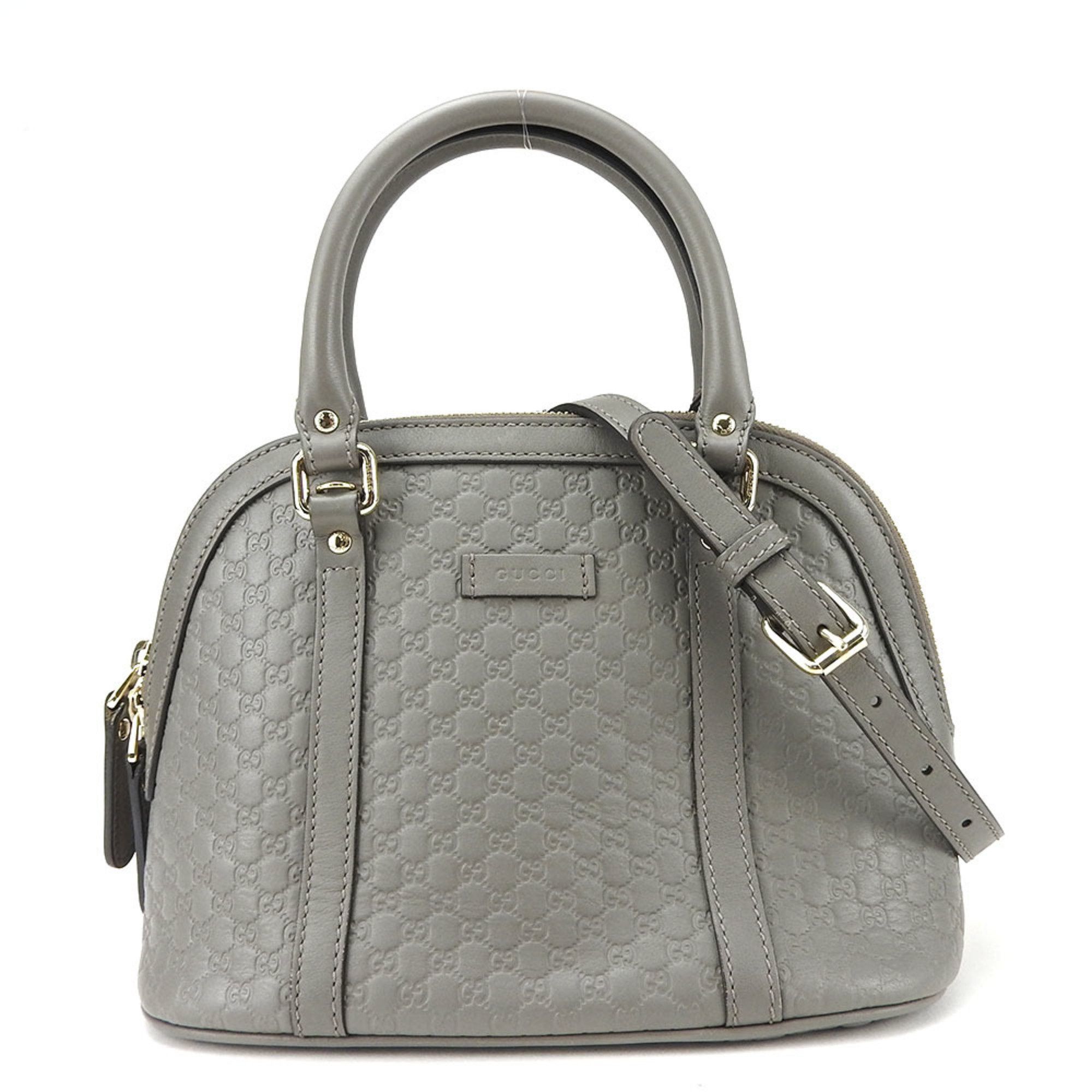 image of Gucci Handbag 449654 Micro Guccissima Leather Grey Shoulder Bag For Women Gucci