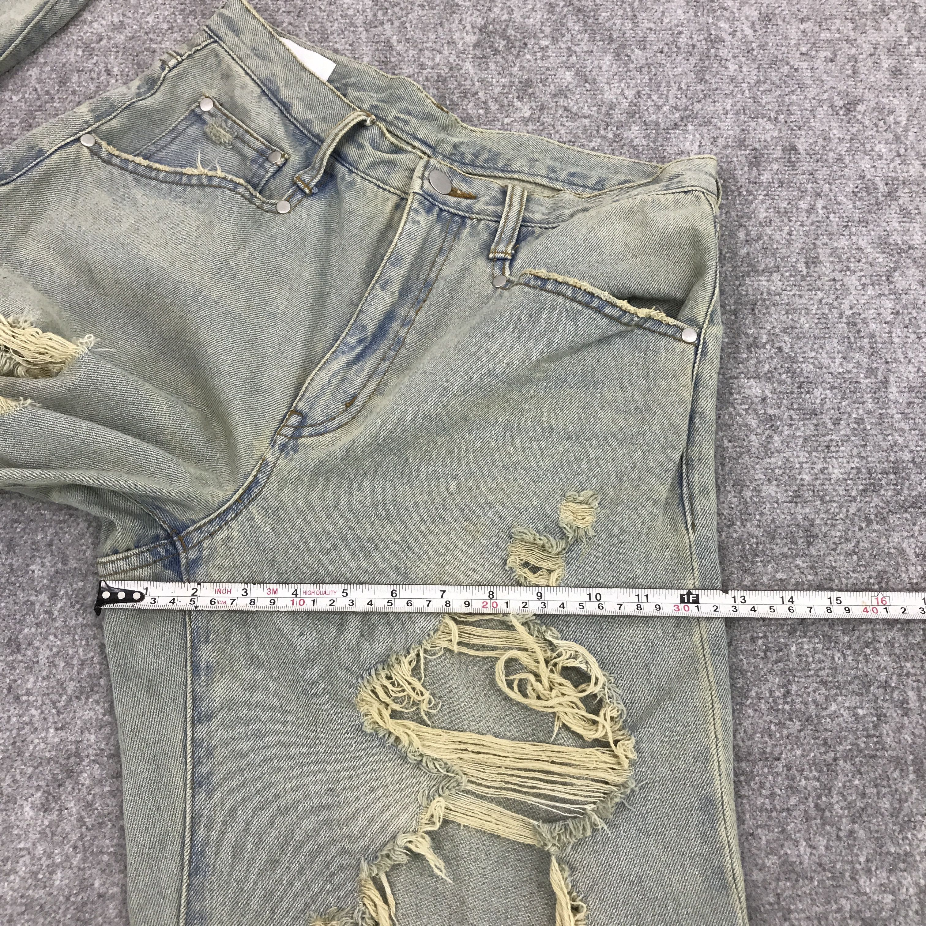 Japanese Brand BAGGY THE STANDARD RIPPED DISTRESSED DENIM PANTS Size US 29 - 9 Thumbnail
