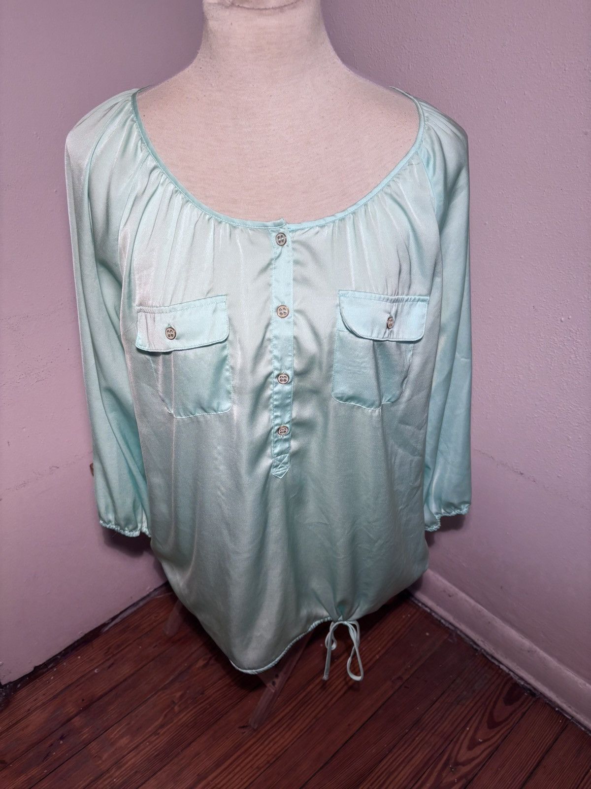 Other New York & Company Satin Blouse Size XL / US 12-14 / IT 48-50 - 2 Thumbnail