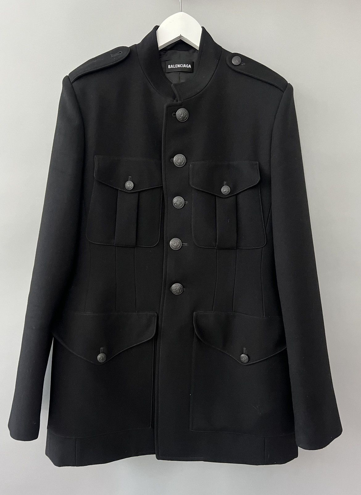 Balenciaga Balenciaga Single-Breasted Officer Wool Jacket Size US L / EU 52-54 / 3 - 2 Thumbnail