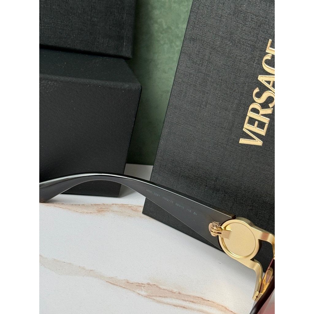 Versace NEW Versace VE2291 Medusa Slim Sunglasses in Havana Red Size ONE SIZE - 6 Thumbnail