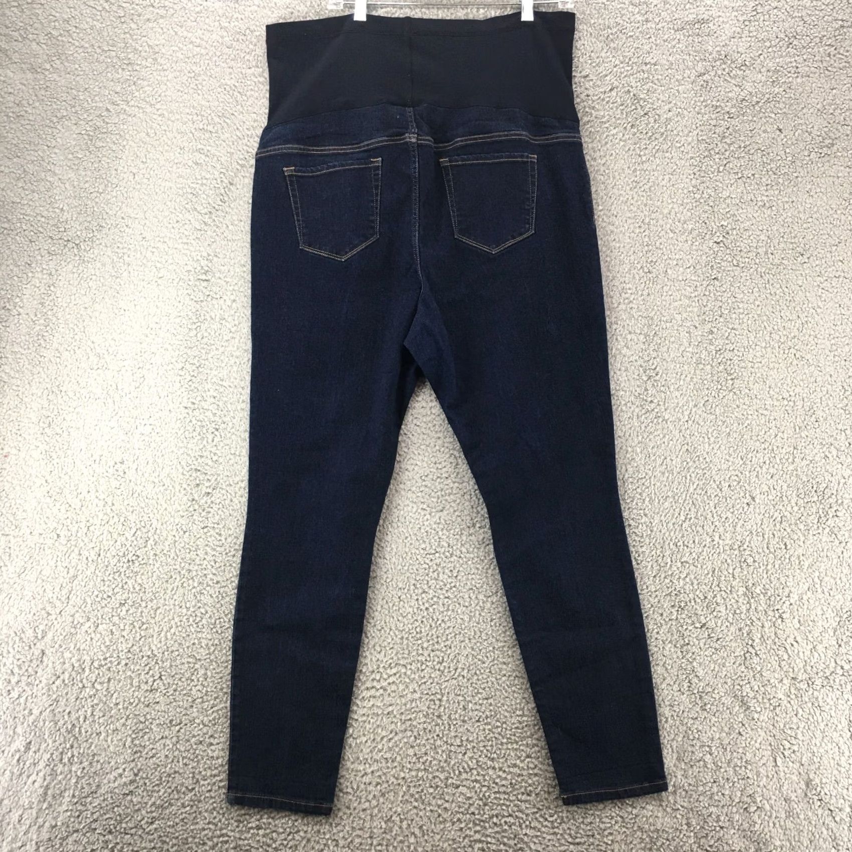 Vintage Liz Lange Maternity Jegging Jeans Womens 2XL Blue Dark Wash Low Rise Denim 5-Pocket Design Jeans Women Womens Maternity Skinny Jegging Size 40" / US 18 - 7 Thumbnail