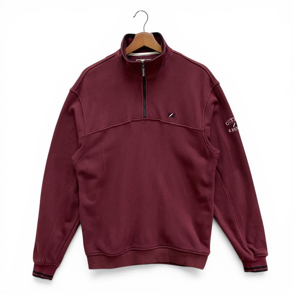 Cutter & Buck Cutter & Buck 1/4 Zip Burgundy Acrylic Rayon Sweatshirt M Size US M / EU 48-50 / 2 - 1 Thumbnail