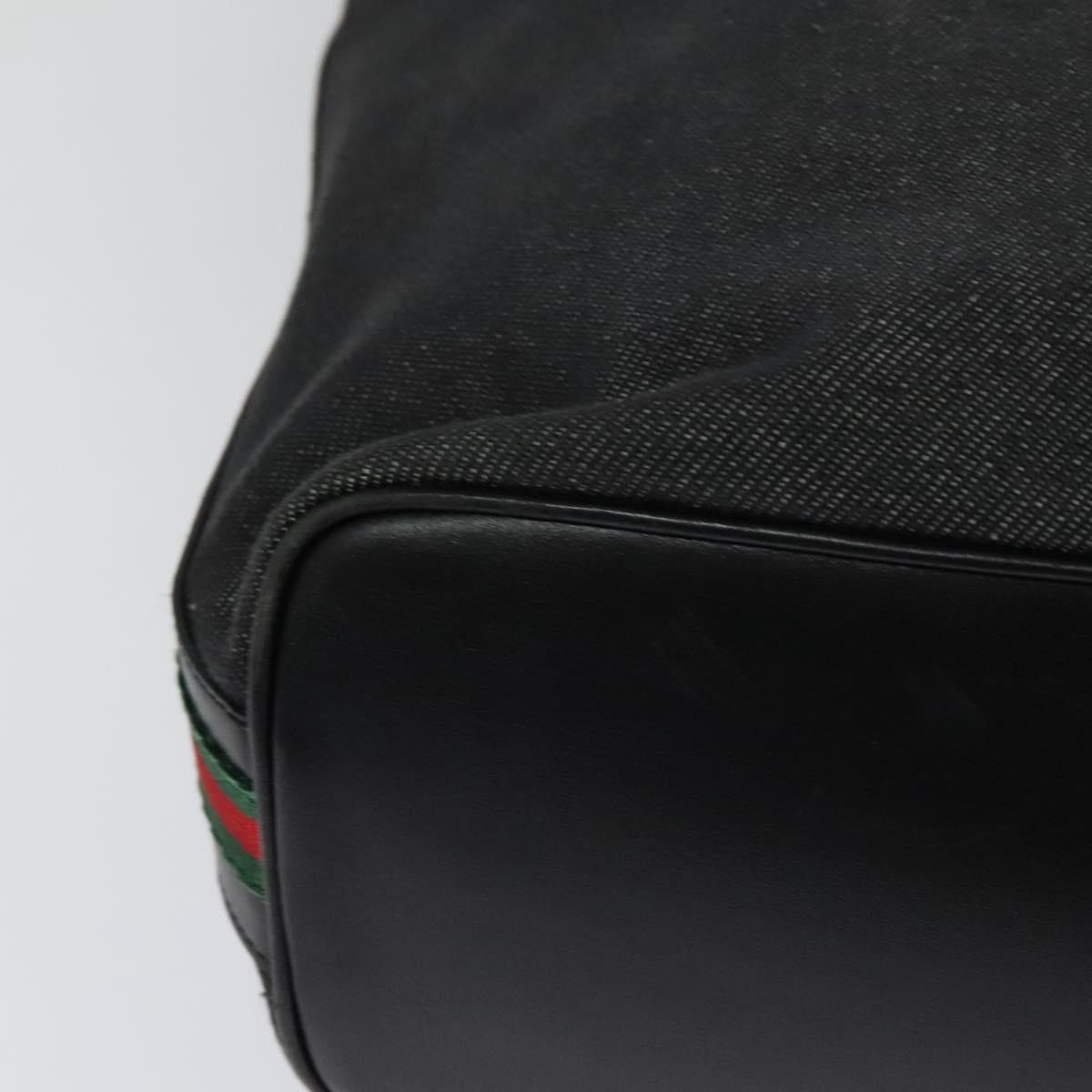 Gucci GUCCI Web Sherry Line Shoulder Bag Canvas Black Gold Size ONE SIZE - 12 Thumbnail