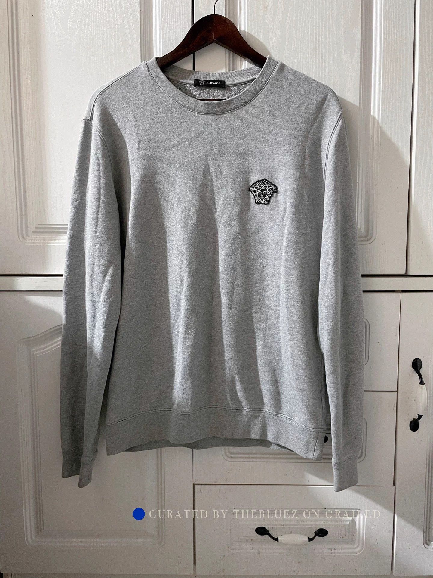 Versace Medusa Logo Knit Sweatshirt in Gray Size US L / EU 52-54 / 3 - 1 Thumbnail