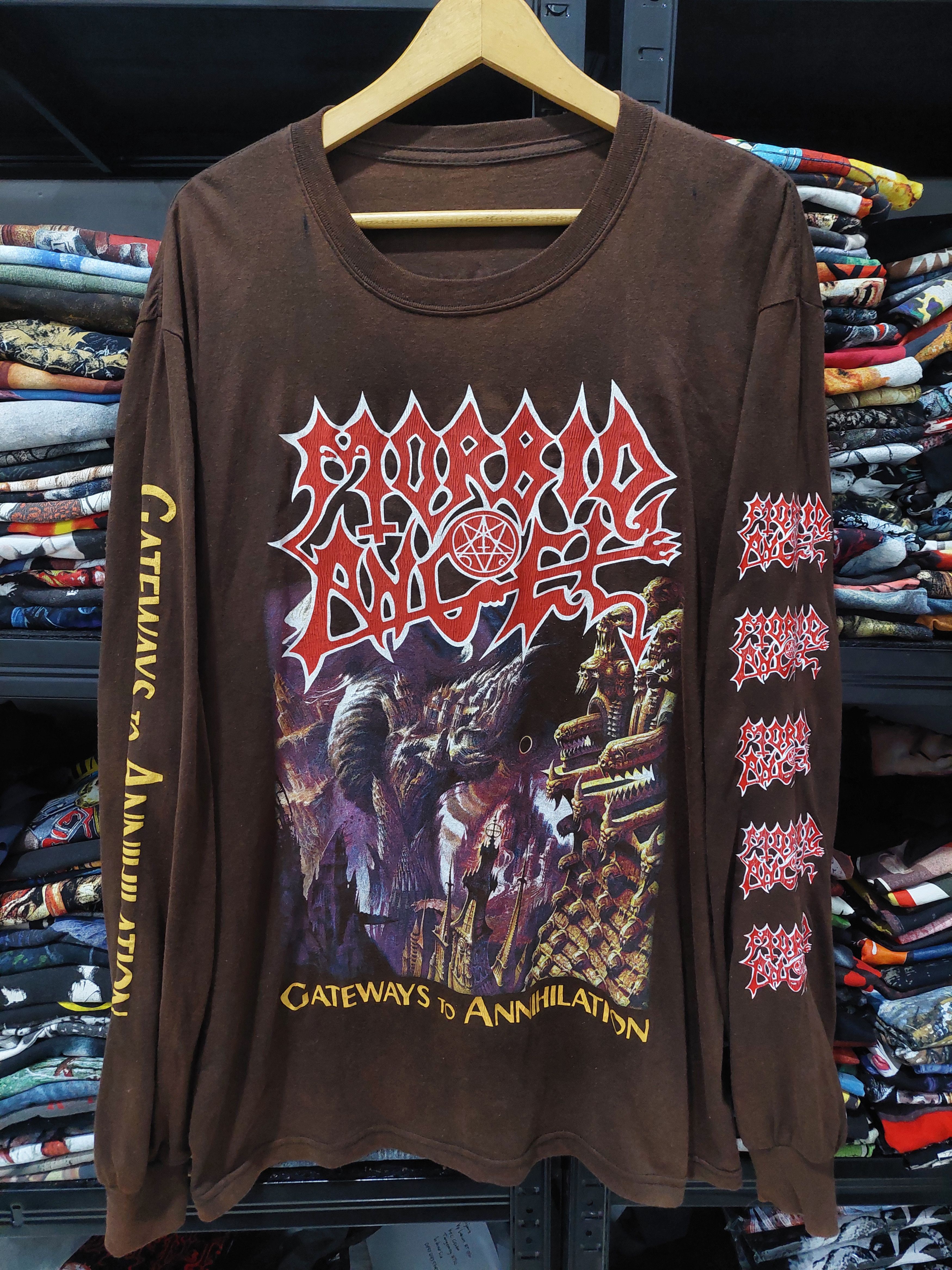 image of Archival Clothing x Band Tees Morbid Angel Tour Longsleeve in Black, Men's (Size XL)