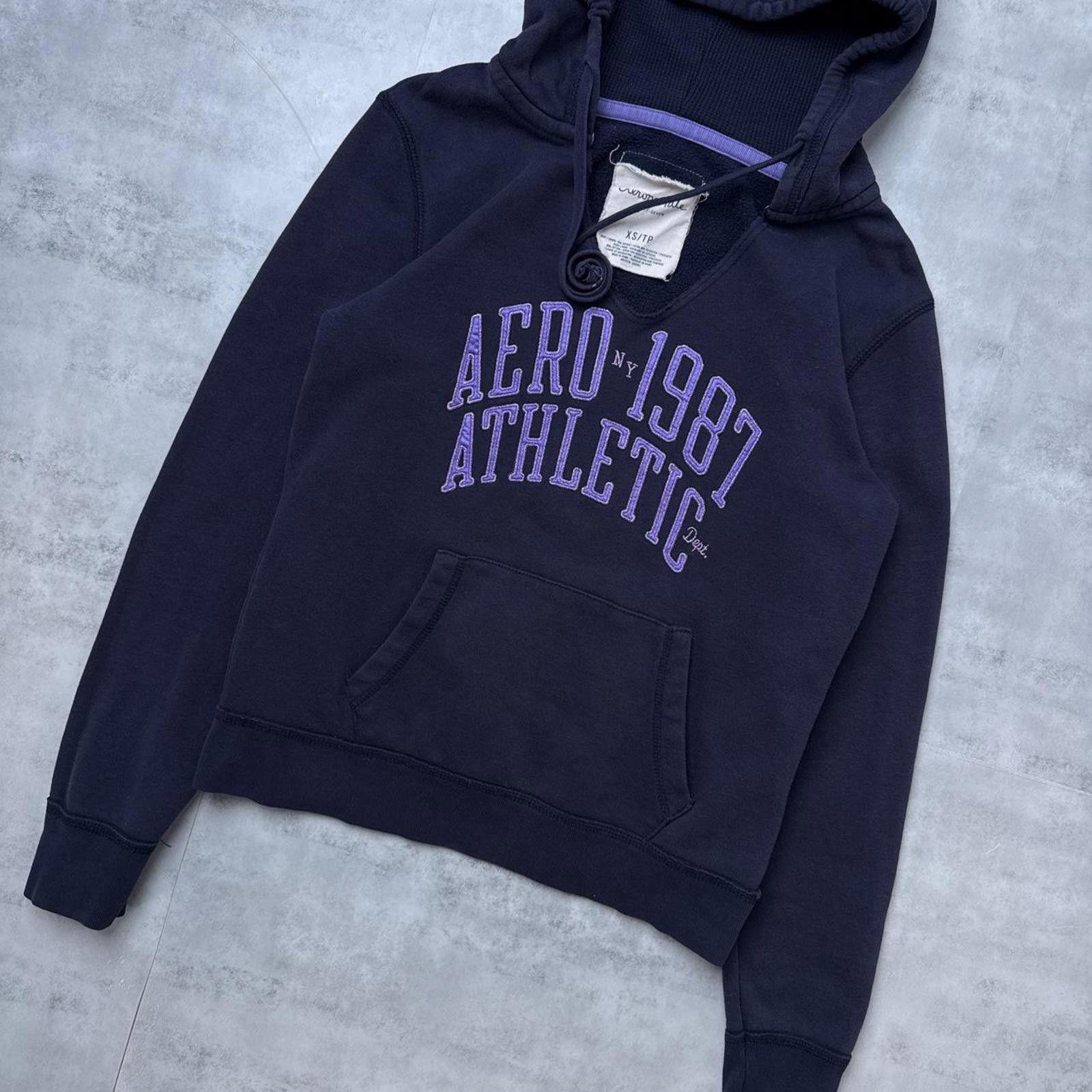 Aeropostale Y2K Aeropostale 00s Navy Hoodie Jacket Size XS / US 0-2 / IT 36-38 - 3 Thumbnail