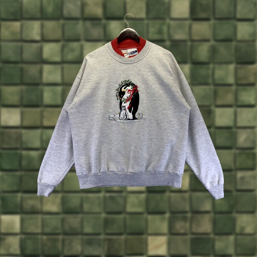 Endless VINTAGE 1990s Endless Designs USA Grandma Sweatshirt Penguins Christmas Size L Womens Large-7827 Size L / US 10 / IT 46 - 1 Thumbnail