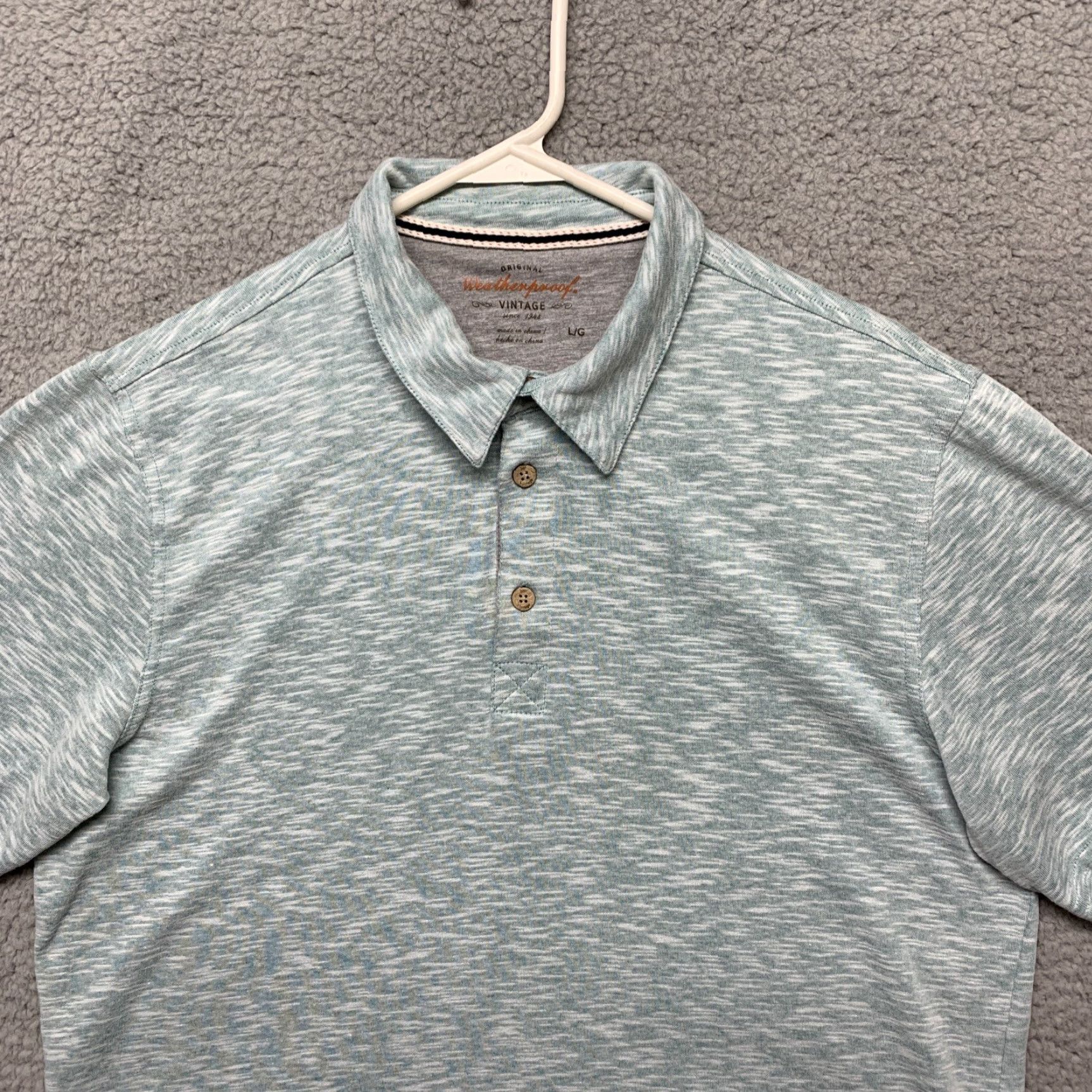 Weatherproof Weatherproof Polo Shirt Mens Pullover Short Sleeve Heather Green L Size US L / EU 52-54 / 3 - 2 Thumbnail