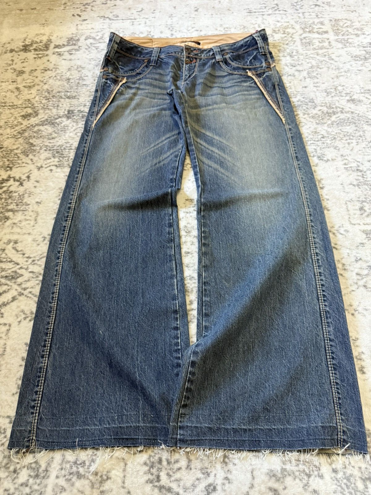 Beauty Beast Beauty Beast Style Asymmetrical Pocket Wide Leg Flared Jeans Size US 32 / EU 48 - 1 Thumbnail