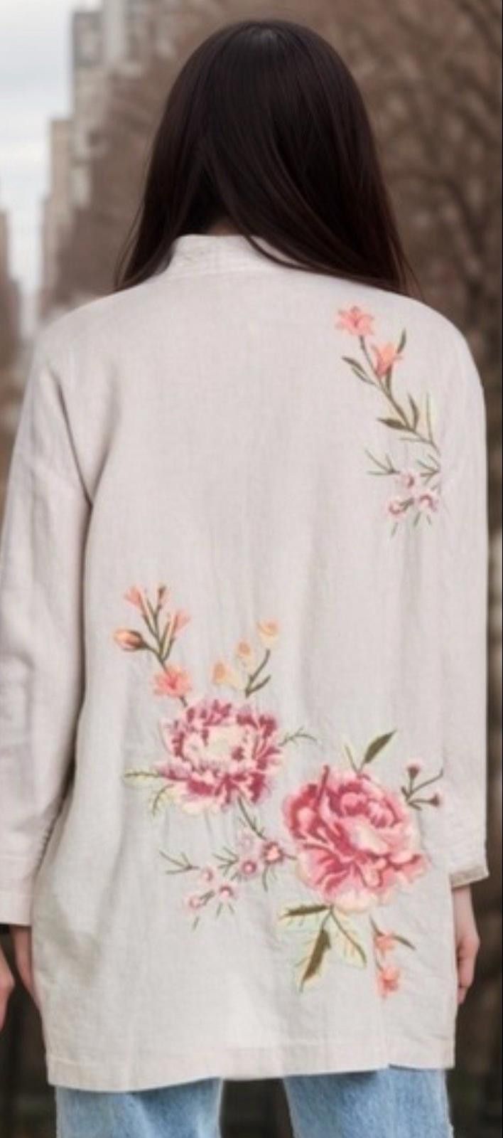 Johnny Was NEW Johnny Was XL 1X Linen Embroidered Kimono Cardigan Wrap Size XL / US 12-14 / IT 48-50 - 2 Thumbnail
