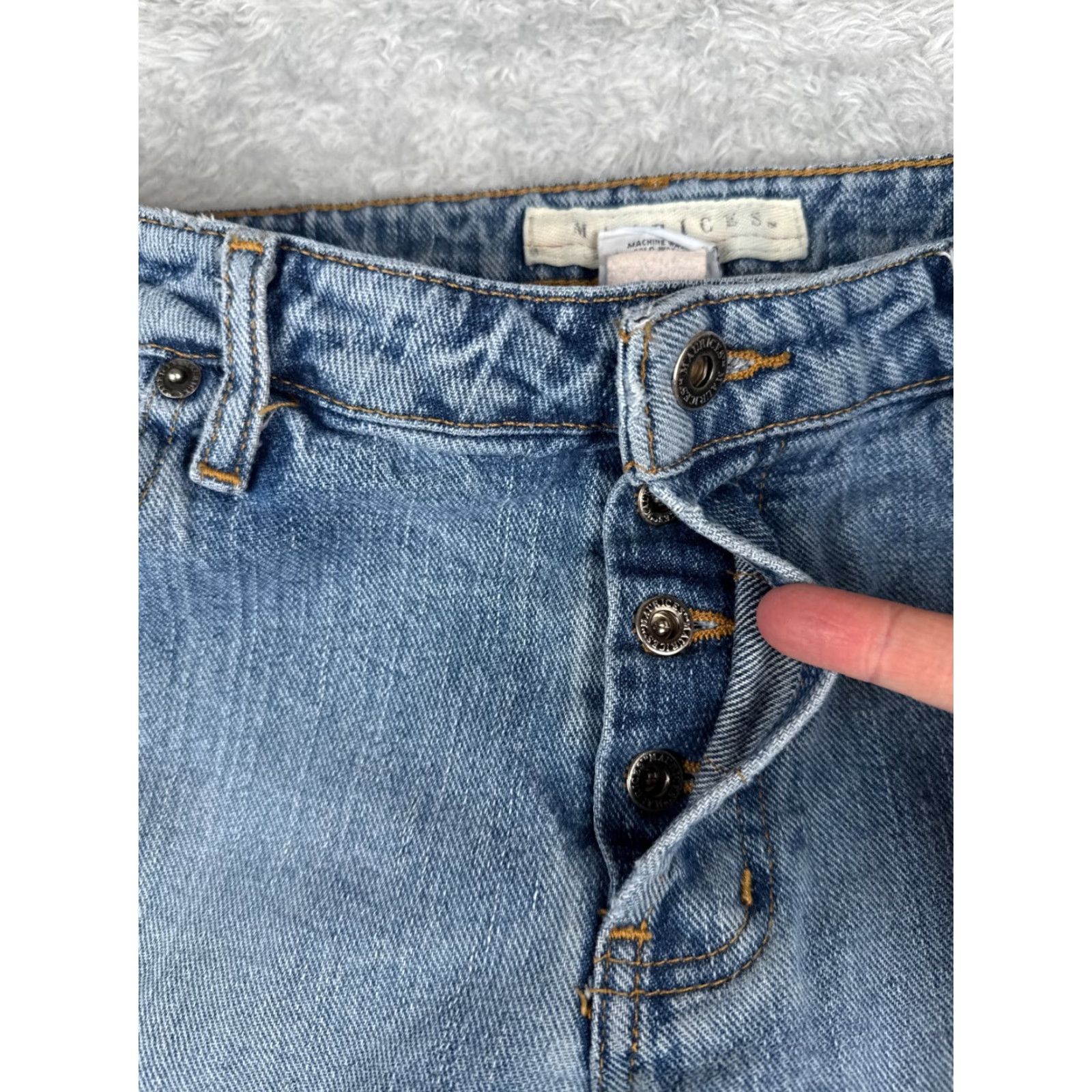 Vintage Maurices Jeans Women Flared Denim 32x31 Modern Mid Rise 100% Cotton Blue 13 N/A Mens? Womens Size 34" / US 12 / IT 48 - 5 Thumbnail