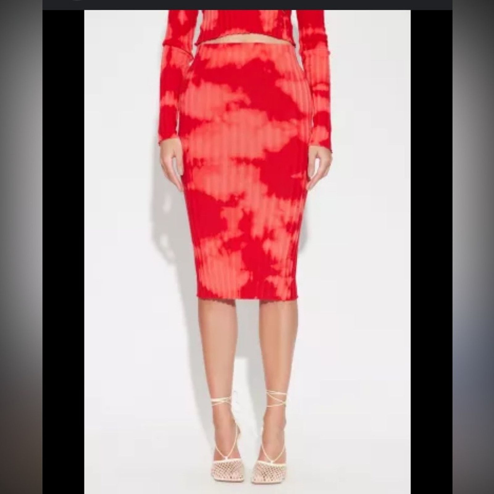 COTTONCITIZEN 168 NWT Cotton Citizen $175 Red Tye Dye Capri Midi Skirt Size 30" / US 8 / IT 44 - 1 Thumbnail
