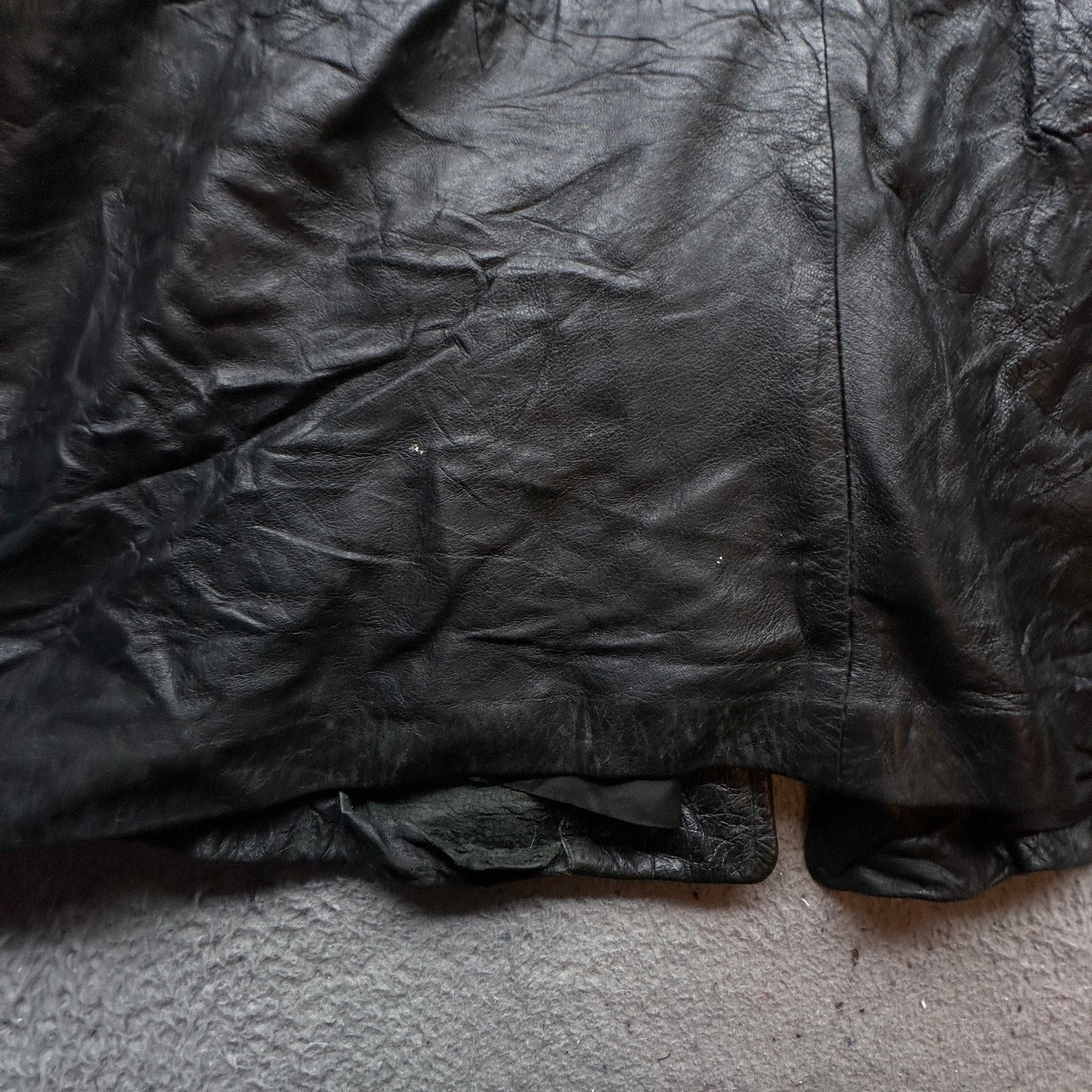 Vintage Vintage 60s 70s Black Leather Fox Fur Swing Coat Womens Size L / US 10 / IT 46 - 12 Thumbnail
