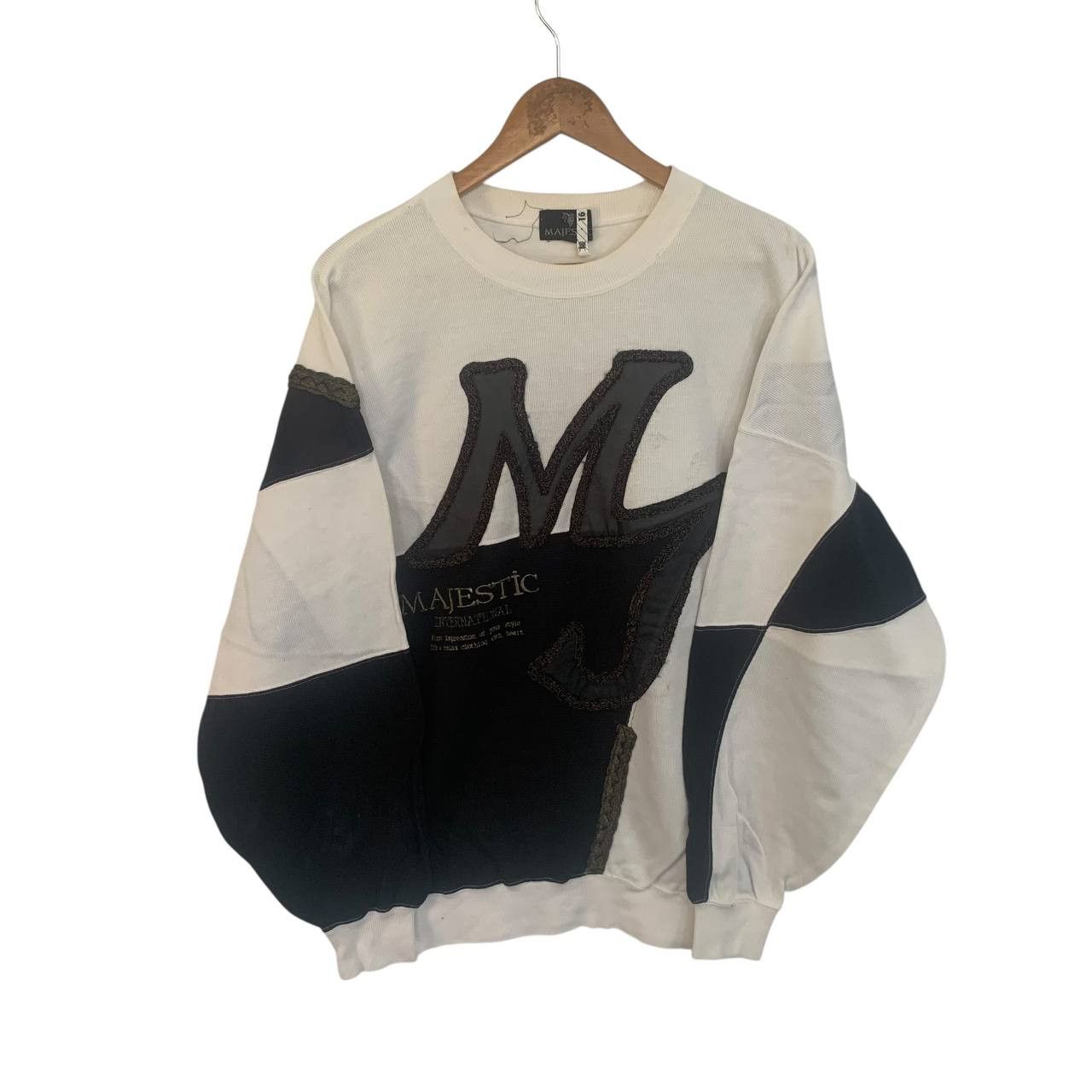 Majestic Vintage Majestic Sweatshirt Luxury Rare Black White XXL Size US XXL / EU 58 / 5 - 1 Thumbnail
