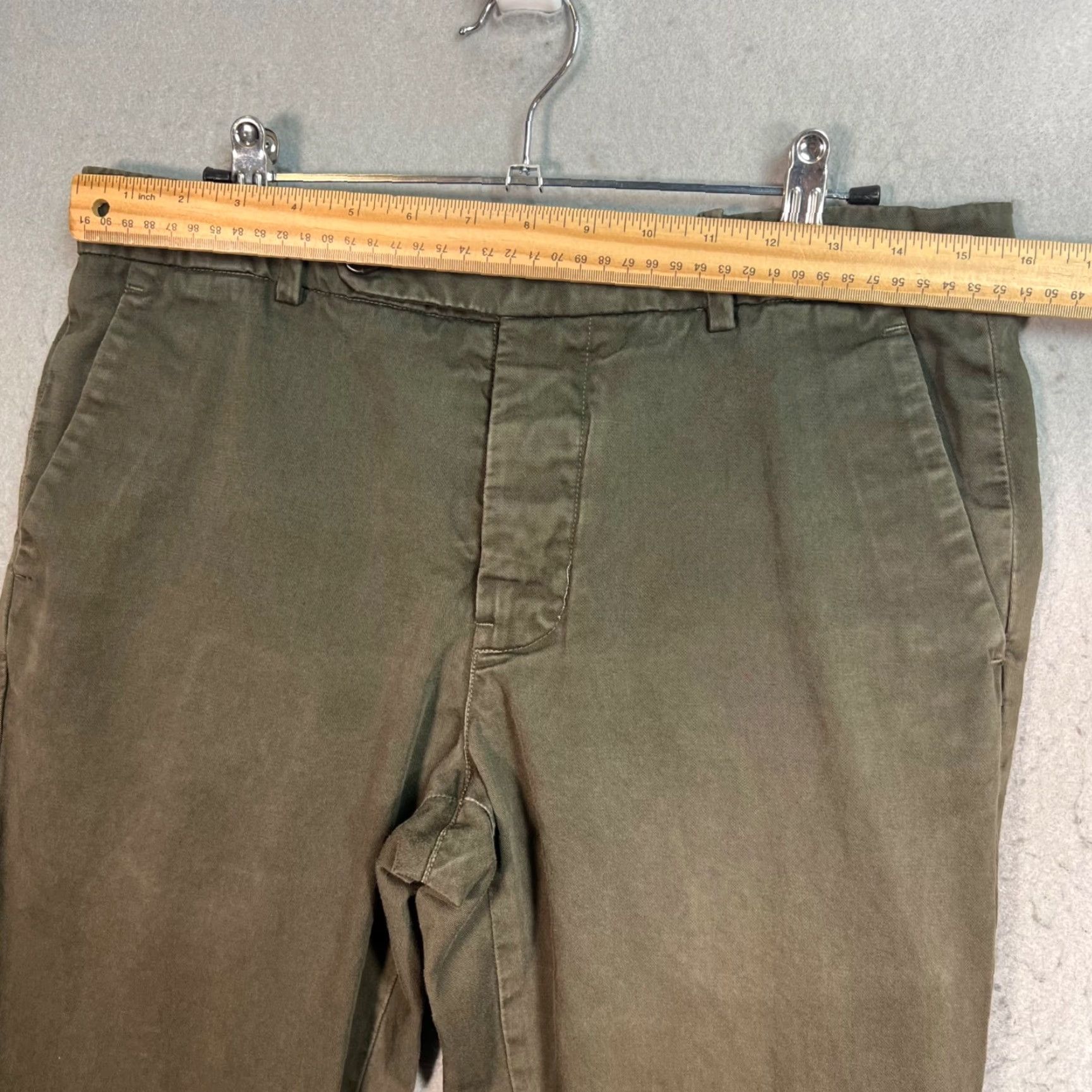 Unis Unis Mens Pants Skinny 32 Olive Green Chino 100% Cotton Made In USA Mens 32 Green 90s? Size US 32 / EU 48 - 6 Thumbnail