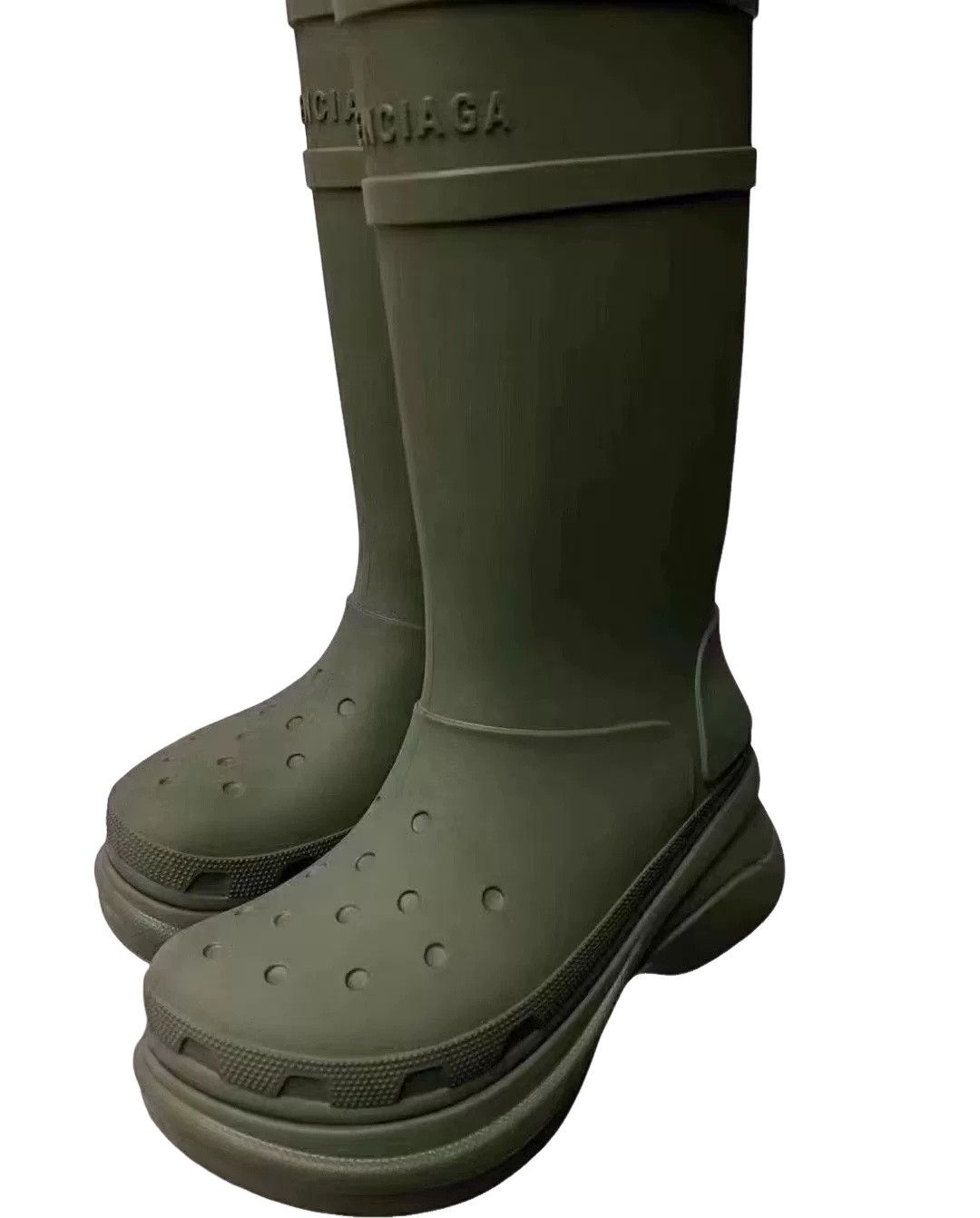 Balenciaga Balenciaga Olive Crocs Boots Size 42 Size US 9 / EU 42 - 1 Thumbnail