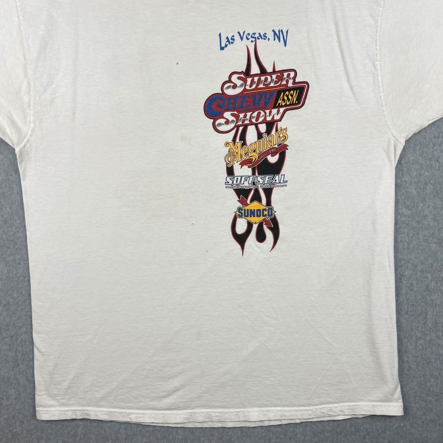 Fruit Of The Loom VINTAGE Fruit Of The Loom T-Shirt White XXL Car USA 2002 Las Vegas Super Chevy Show Mens Size US XXL / EU 58 / 5 - 4 Thumbnail