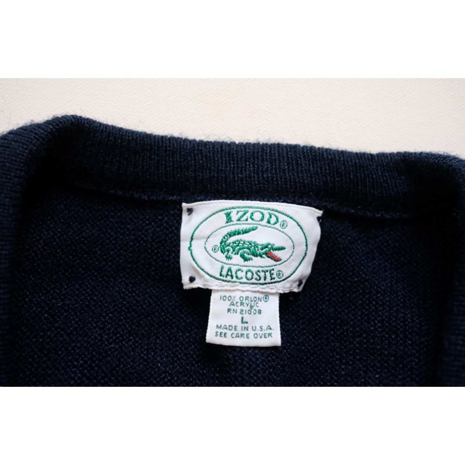 Lacoste VINTAGE Lacoste Sweater Sweatshirt V-Neck Blue ORLON ACRYLIC Made in USA SZ L Mens Size US L / EU 52-54 / 3 - 6 Thumbnail