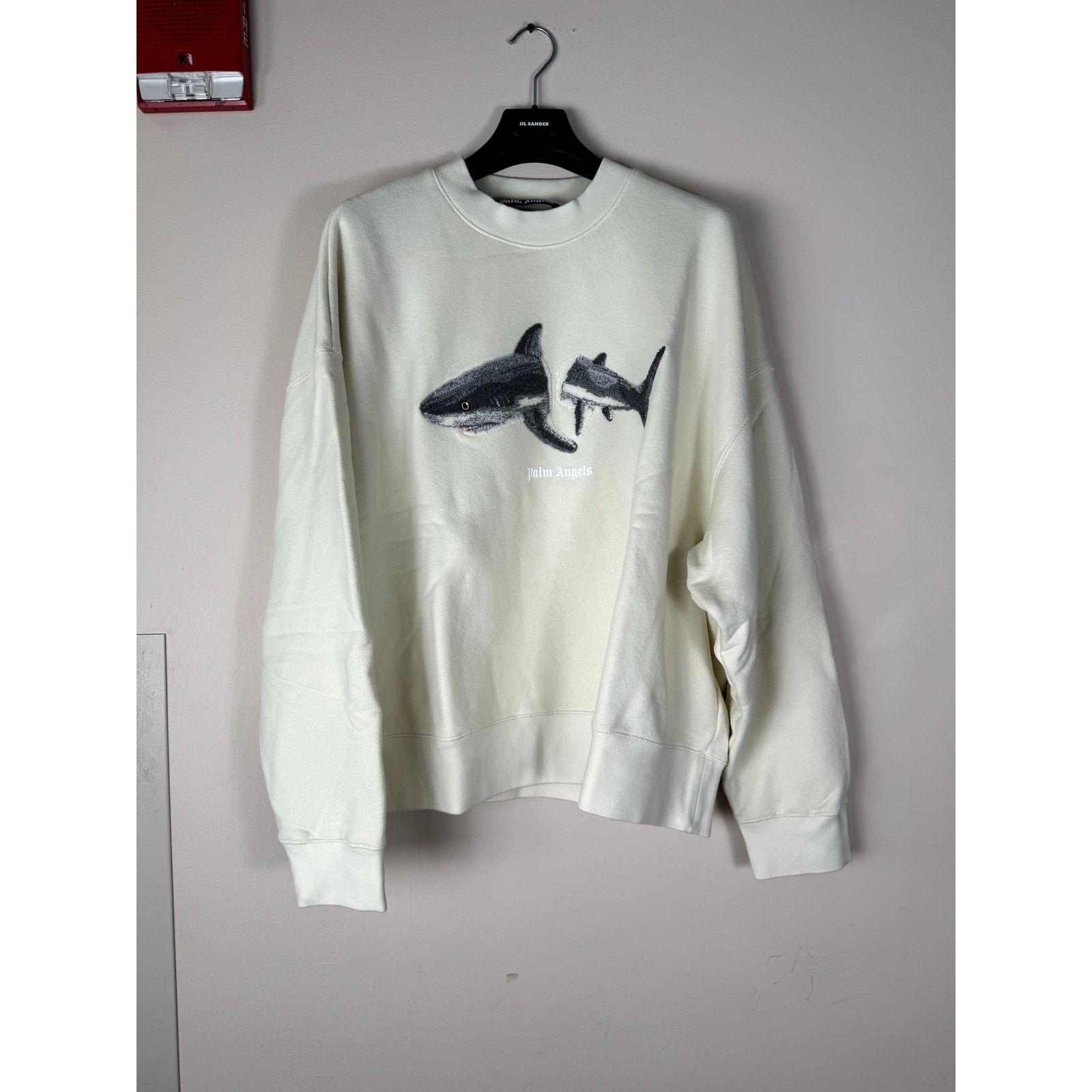 Palm Angels o1rshd1 Shark Crewneck Butter Sweatshirt in Grey Size US XL / EU 56 / 4 - 1 Thumbnail