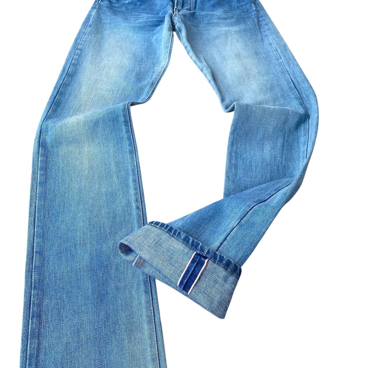 Blue Blue Japan VINTAGE RNA JAPAN SLANG SELVEDGED BLUEWASH W27X32 Size US 27 - 2 Thumbnail