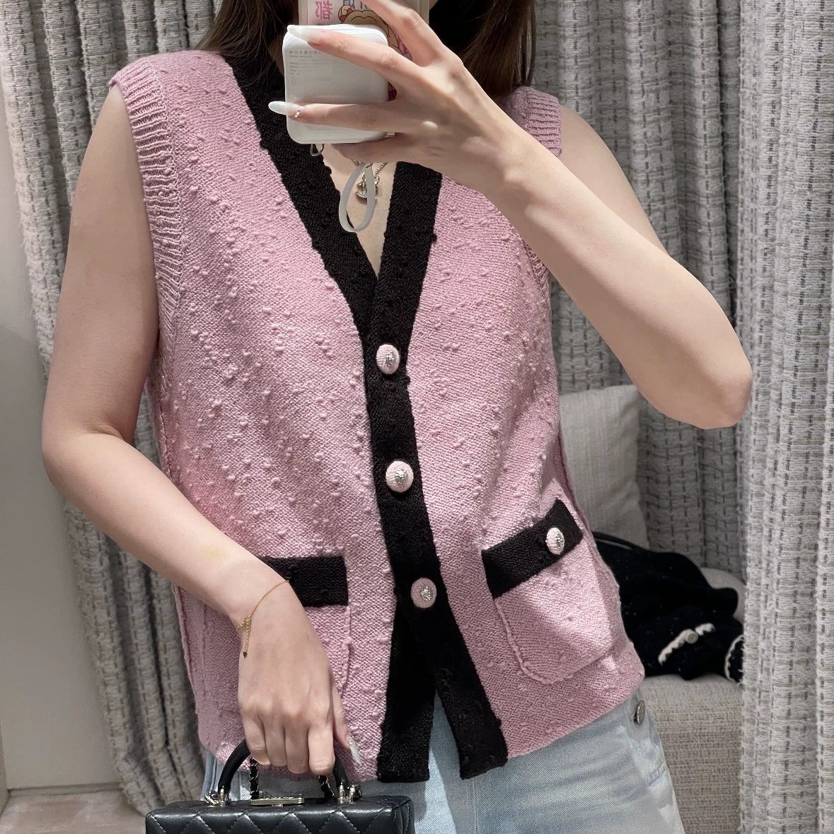 Chanel Chanel 24K pink black wool vest size 34 Size XS / US 0-2 / IT 36-38 - 8 Thumbnail