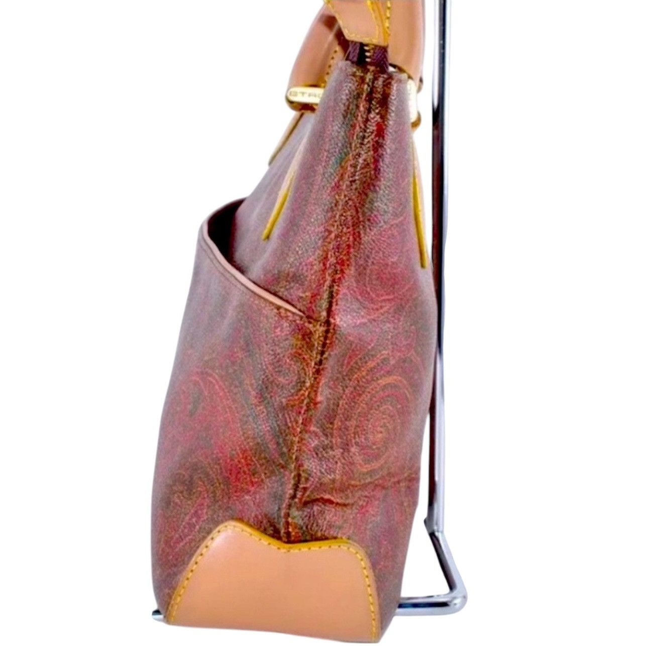 Etro ETRO Paisley Hand Bag PVC Leather Wine Red Brown Charm Size ONE SIZE - 7 Thumbnail