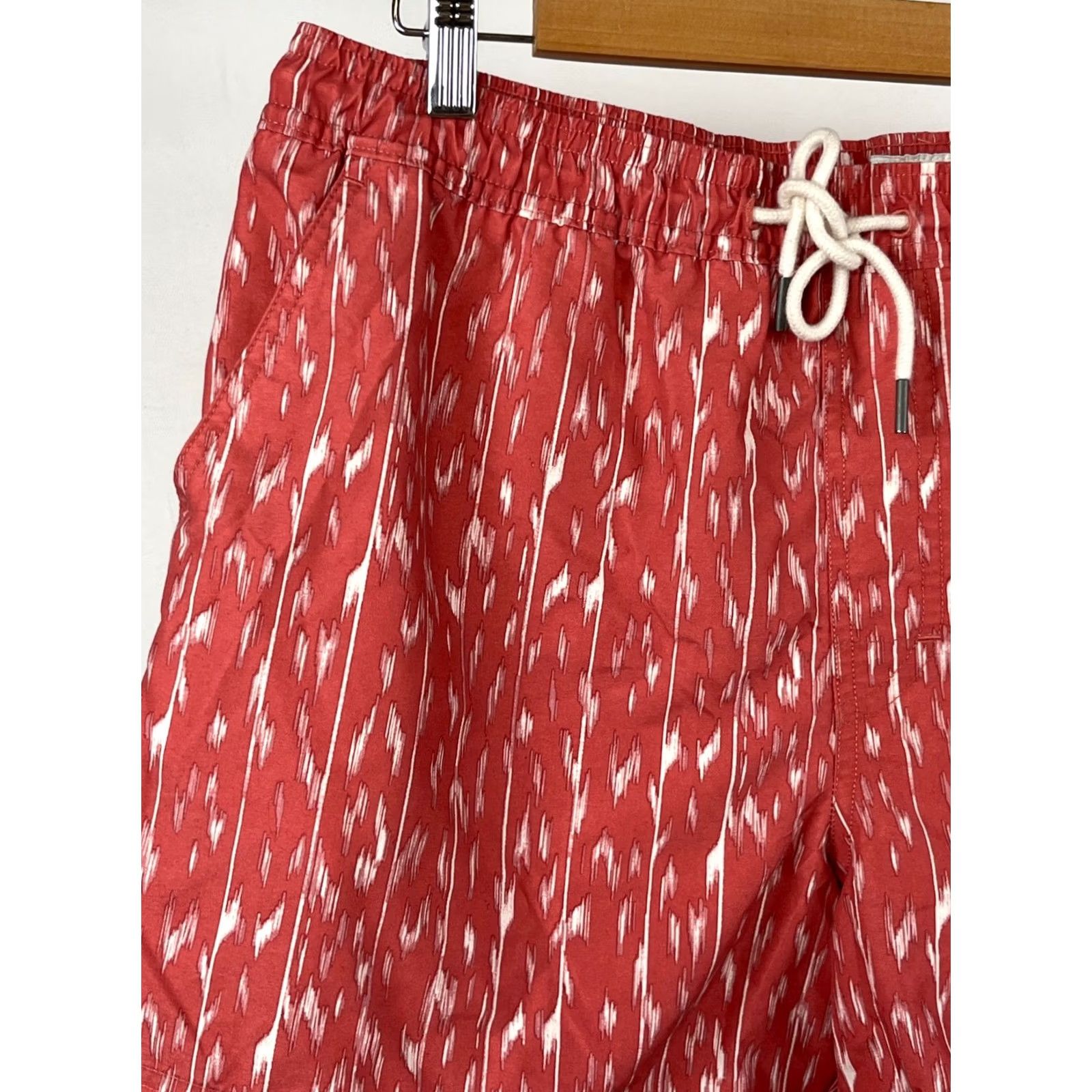 Vintage American Eagle Shorts Swim Trunks Mens L Orange Printed Draw String Stretch Size US 33 - 3 Thumbnail