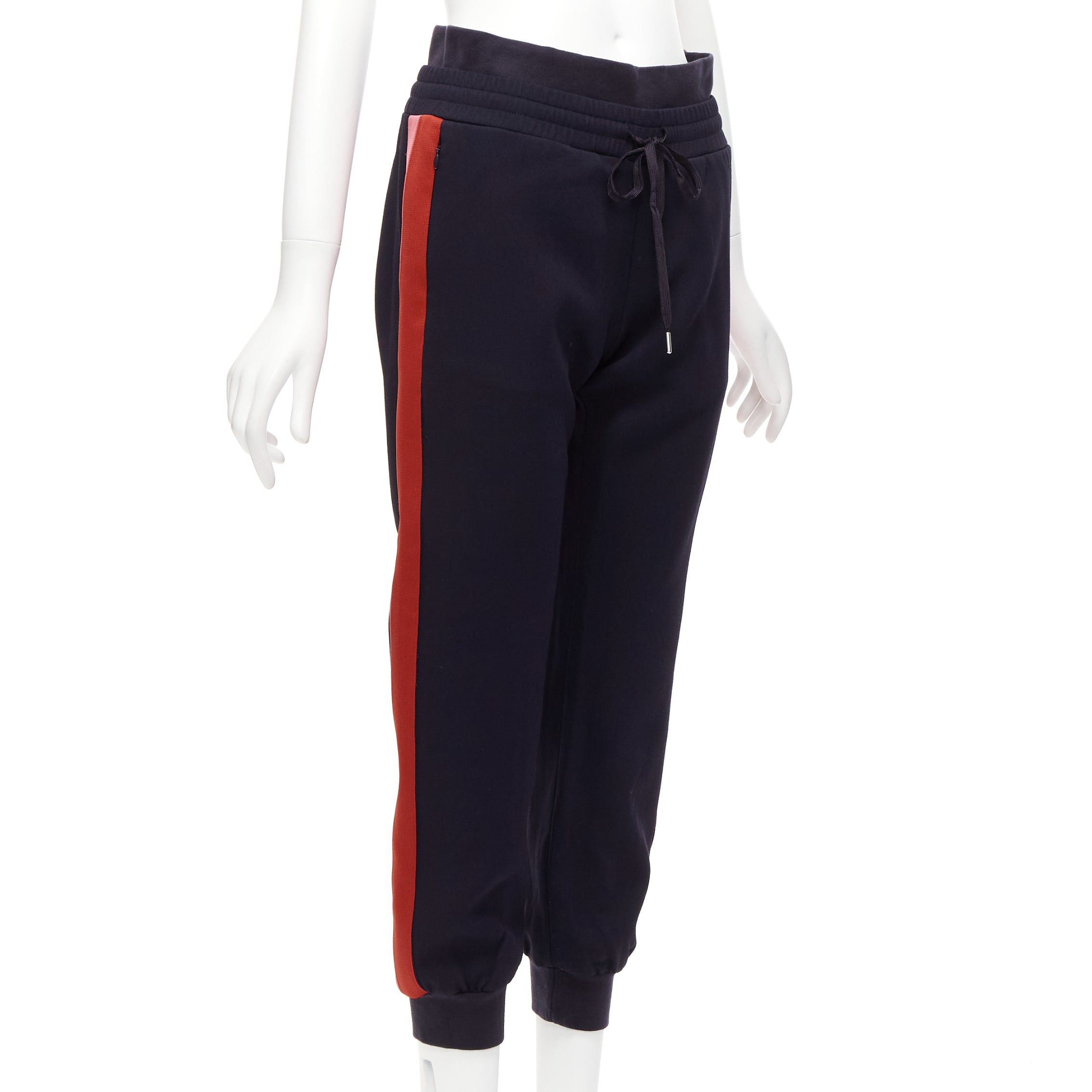 ALEXANDER MCQUEEN 2017 navy pink red double waistband jogger pants IT38 XS