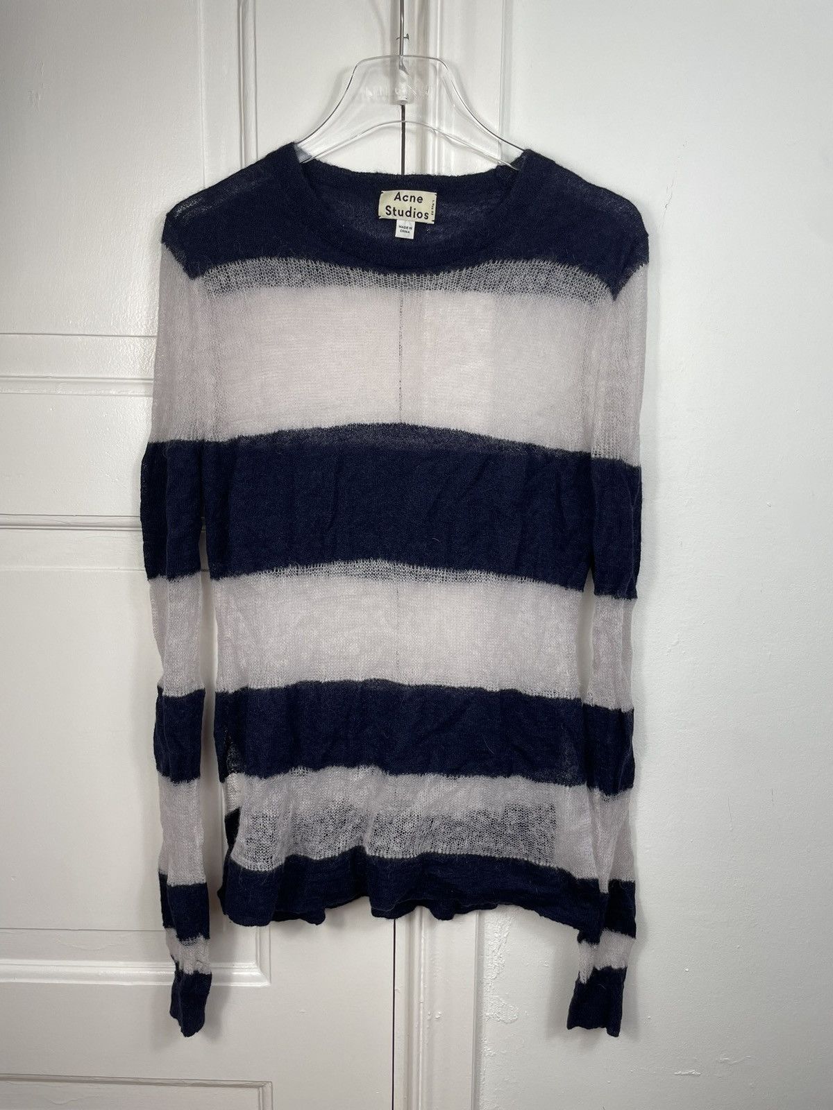 Acne Studios *GRAIL* Acne Studios Octave mohair kid blue stripped sweater Size US M / EU 48-50 / 2 - 1 Thumbnail