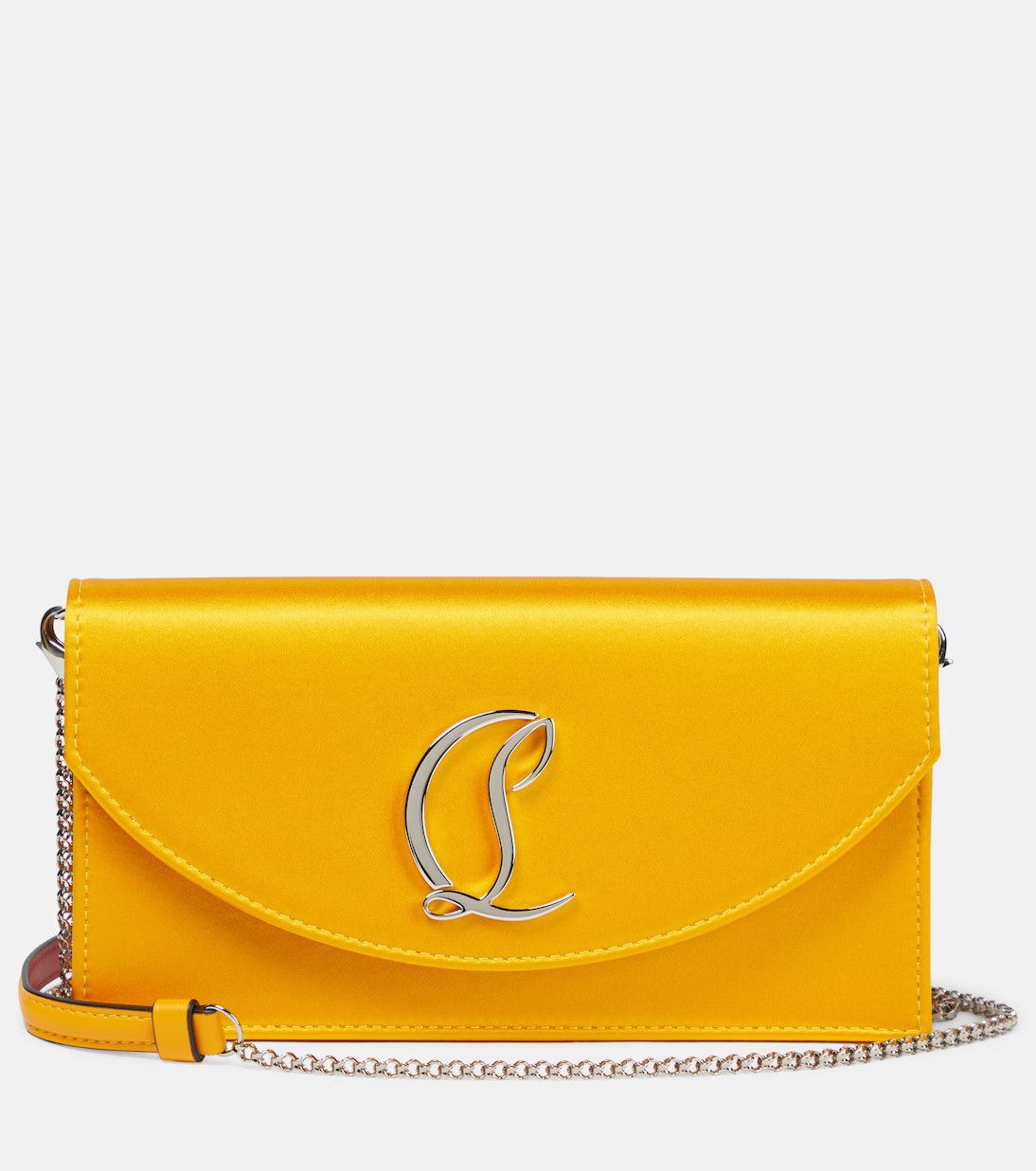 Christian Louboutin o1s1wg111124 Size: OS/ Loubi54 Crepe Clutch in Yellow Size ONE SIZE - 1 Thumbnail