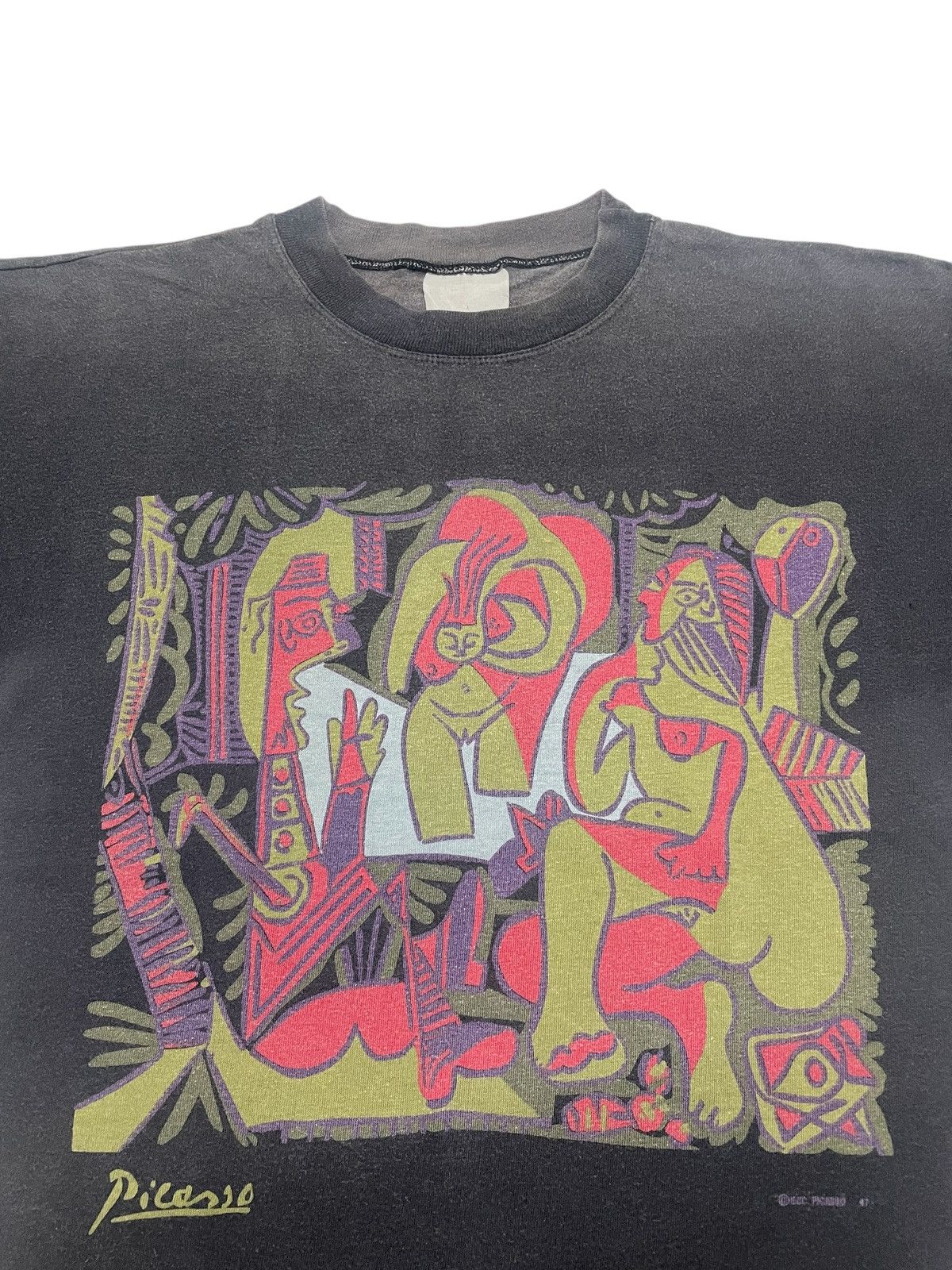 POP MAGAZINE × Vintage Vintage 90s PICASSO Sunfaded T-shirt Size US M / EU 48-50 / 2 - 2 Thumbnail