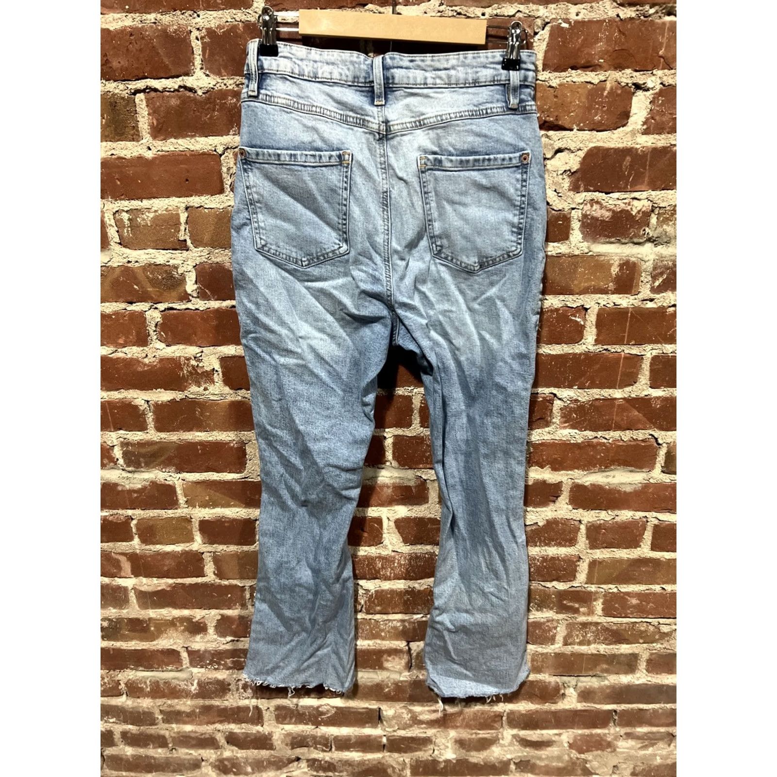 Vintage INC International Concepts Women's Jeans Flared High-Rise Pull On Size 6 Blue Cotton Denim 32"-36" Inseam 32" Regular Vintage No Size 28" / US 6 / IT 42 - 3 Thumbnail