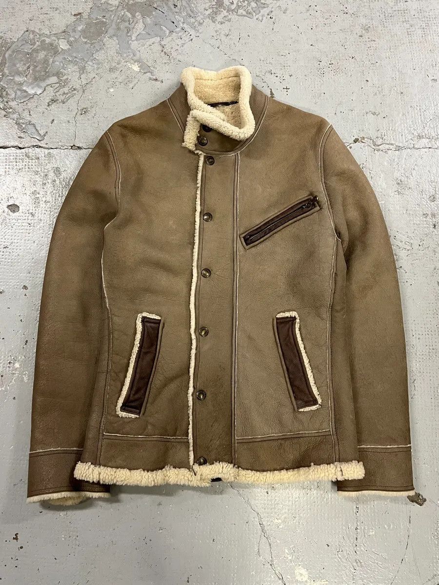 Dolce & Gabbana 2010s Dolce & Gabbana Beige Shearling Leather Jacket Size US S / EU 44-46 / 1 - 3 Thumbnail